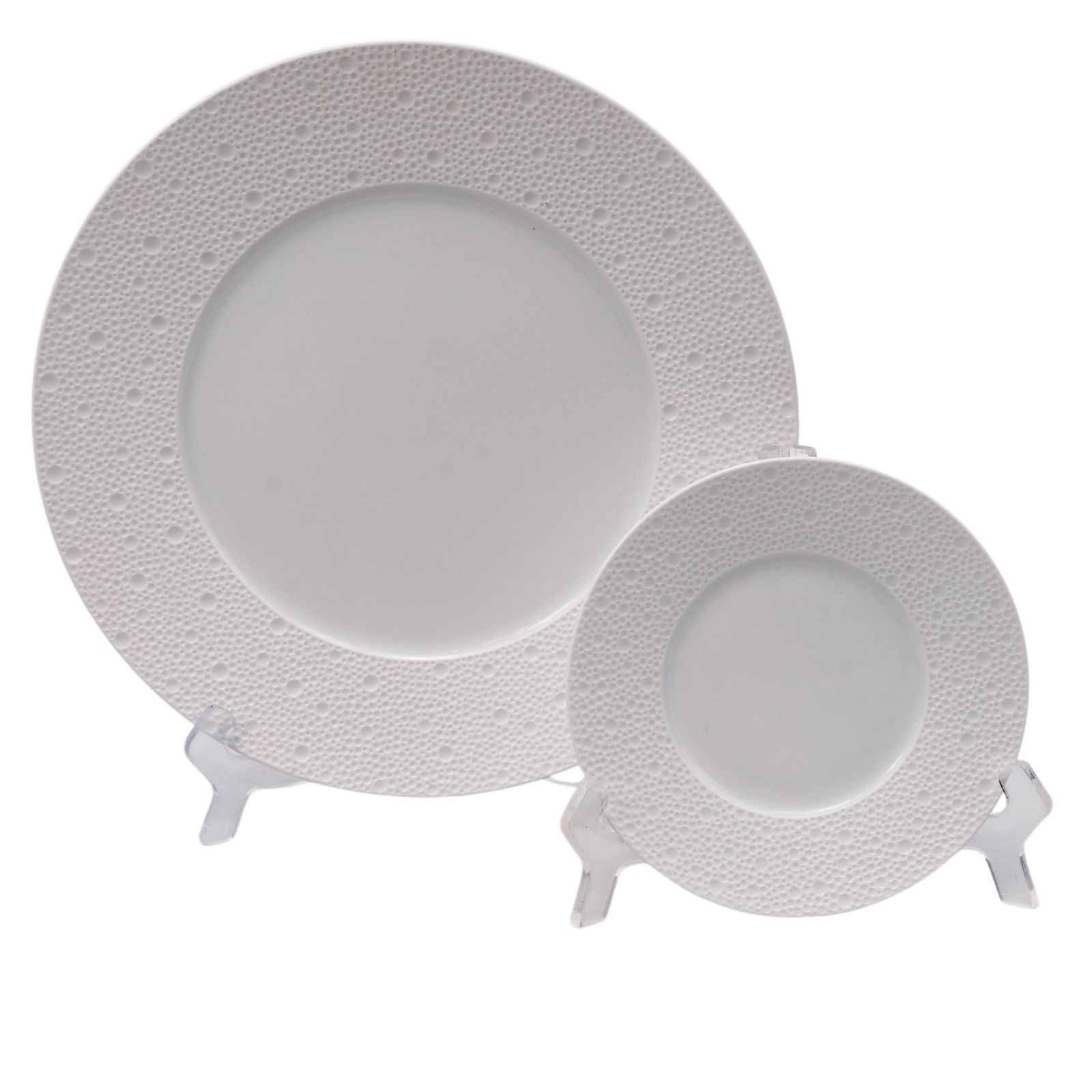 (15 Pc) Bernardaud 'Ecume' Porcelain Plates - 3
