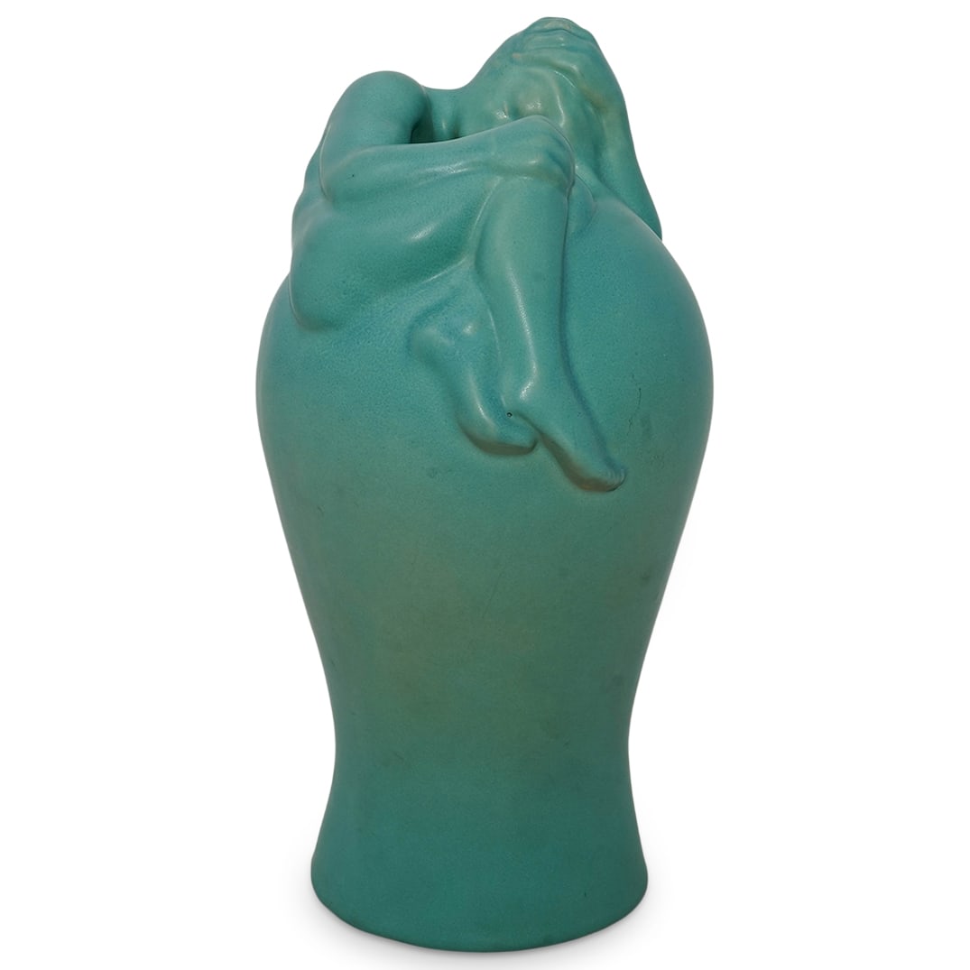 Van Briggle Pottery Large "Ming Blue" "Despondency" Vase: Van Briggle Pottery Large "Ming Blue" "Despondency" VaseEarly 1900s. USAThe vase was designed by the company's founder Artus Van Briggle in the early 1900s. It remains one of the studio's most iconic