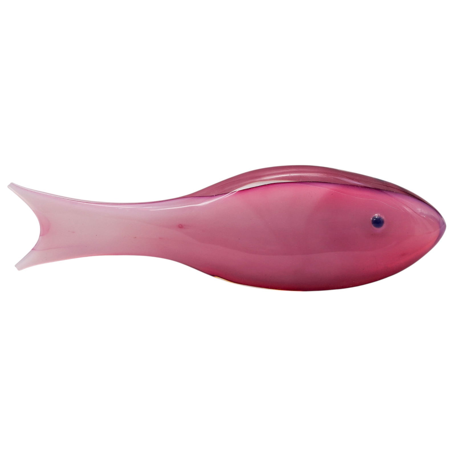 Flavio Poli For Seguso Murano Glass Fish: Flavio Poli For Seguso Murano Glass Fishcirca 1950's, ItalianThis pink art glass fish is a vintage Murano glass sculpture designed by Flavio Poli for Seguso Vetri d'Arte. The piece features vibrant pi