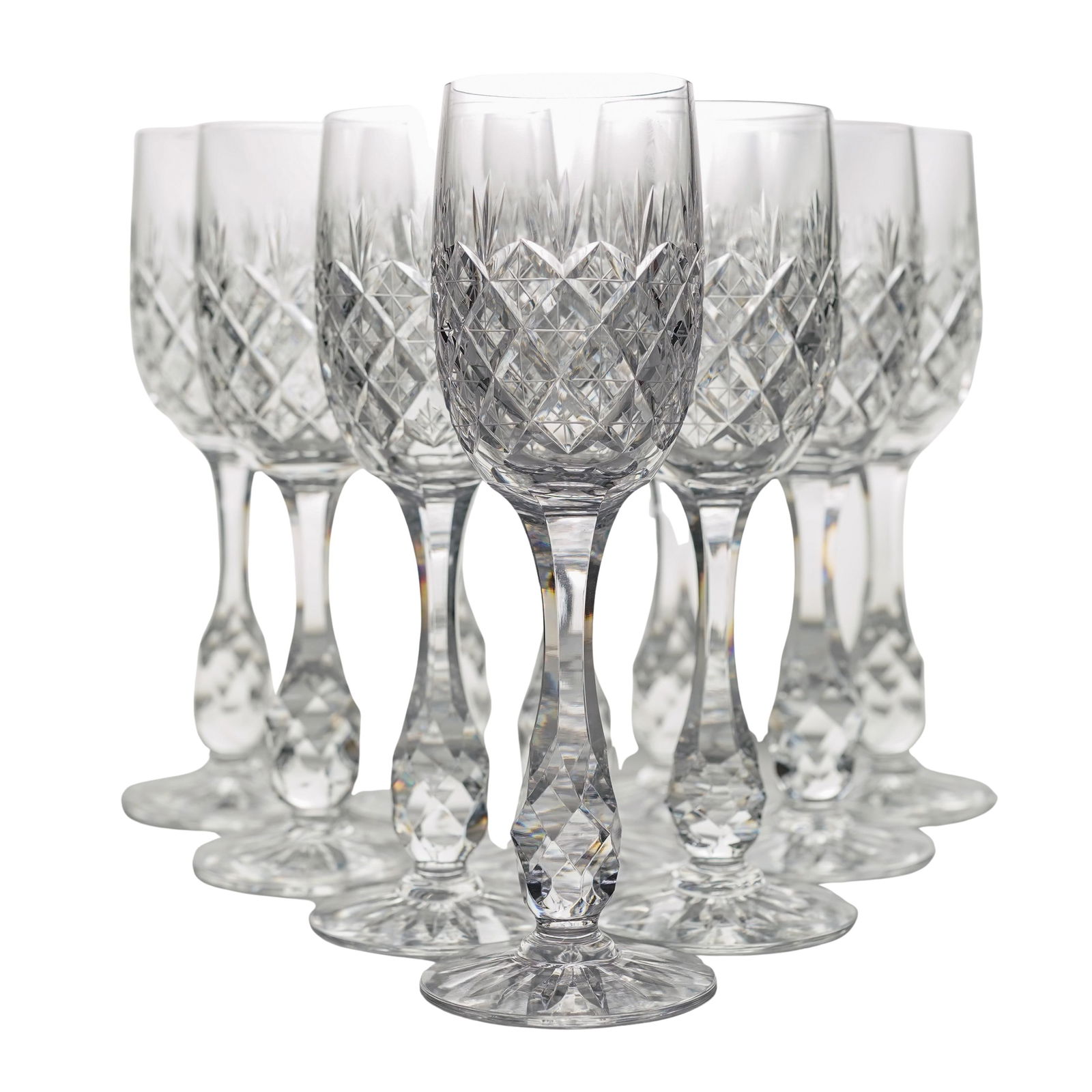 (10 pcs) Signed Crystal Wine Glasses (1 of 3)
