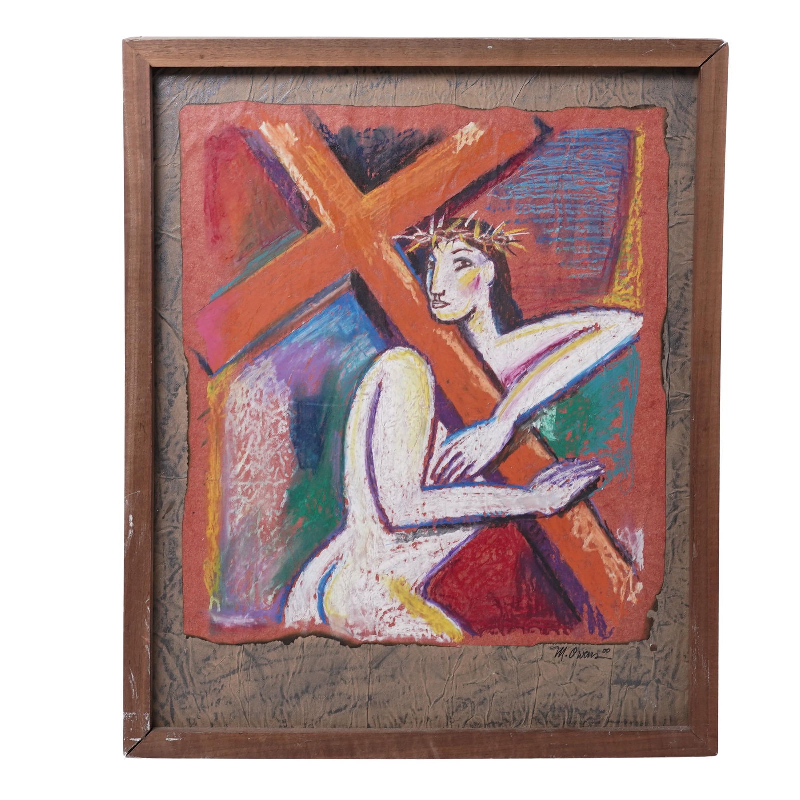 Megan Owens American 20th century) Painting: Megan Owens American 20th century) Painting2000, AmericanMegan Owens is known for contemporary religious paintings, focusing on figures like Jesus Christ.Signed " M. Owens 00" lower right corner.H. 20