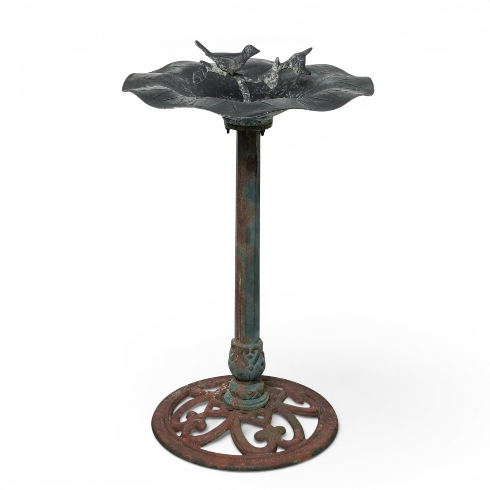 Vintage Cast Iron & Aluminum Garden Bird Bath (1 of 9)