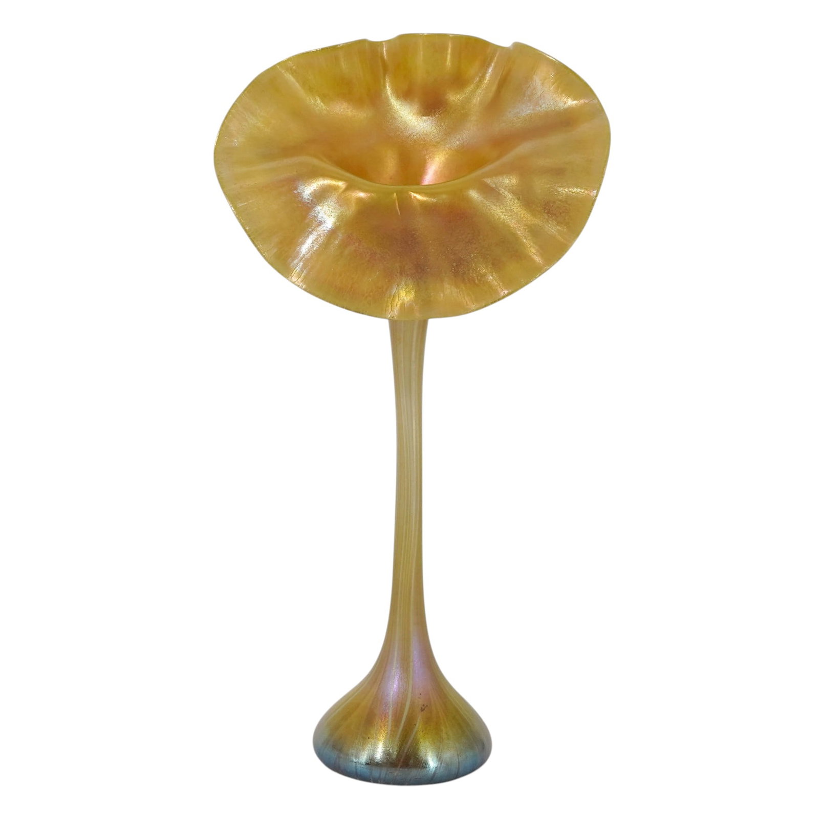 Steuben Gold Aurene 'Jack-in-the-Pulpit' Glass Vase (1 of 8)