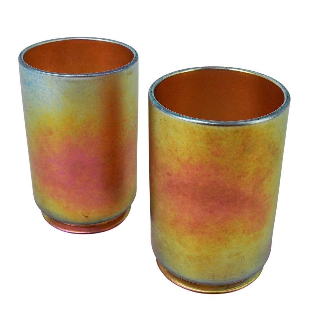 Pair Of Steuben Gold Aurene Flared Glass Shades (1 of 7)