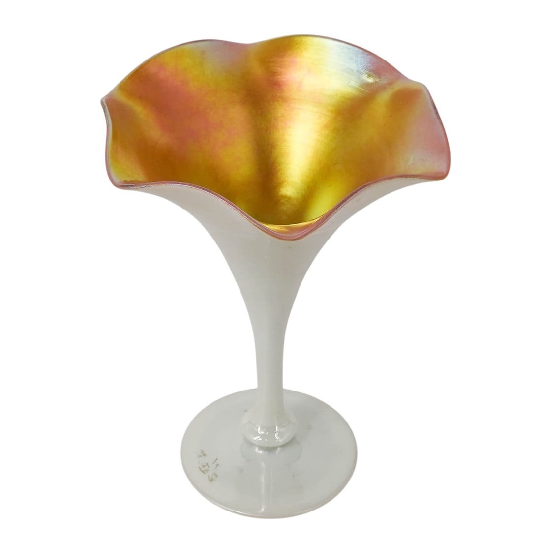 Steuben Gold Calcite Trumpet Glass Vase (1 of 8)
