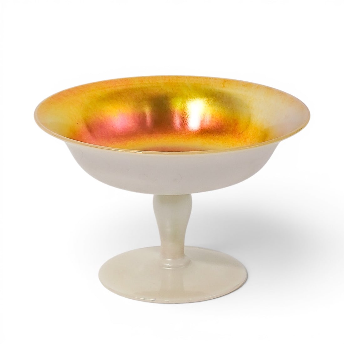 Steuben Gold Aurene Calcite Glass Vase Compote (1 of 4)