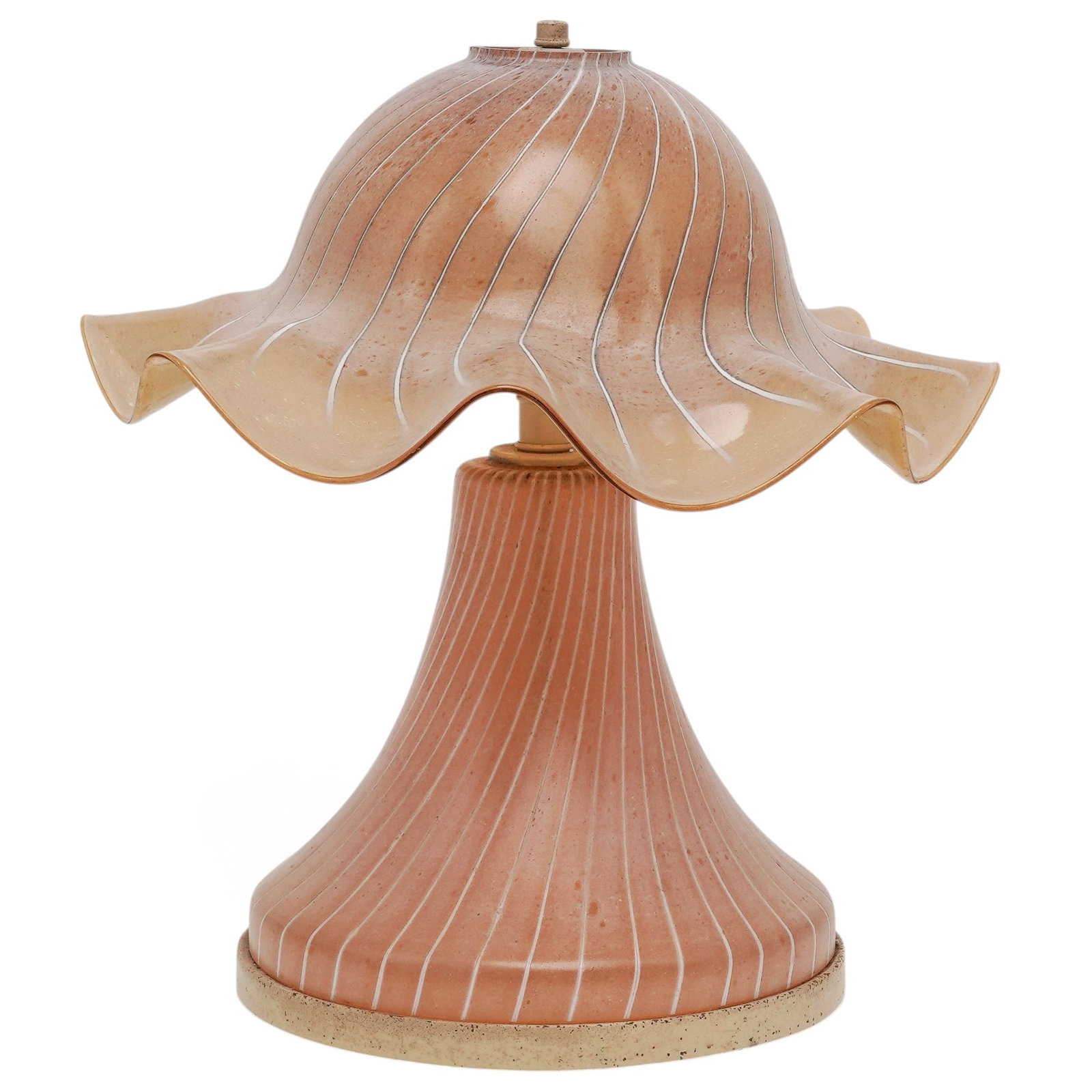 Mid Century Murano Glass Scalloped Mushroom Lamp (1 of 8)