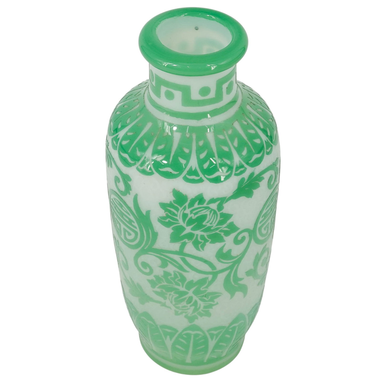 Steuben Acid-Etched Green Jade Over Alabaster Glass Vase (1 of 8)