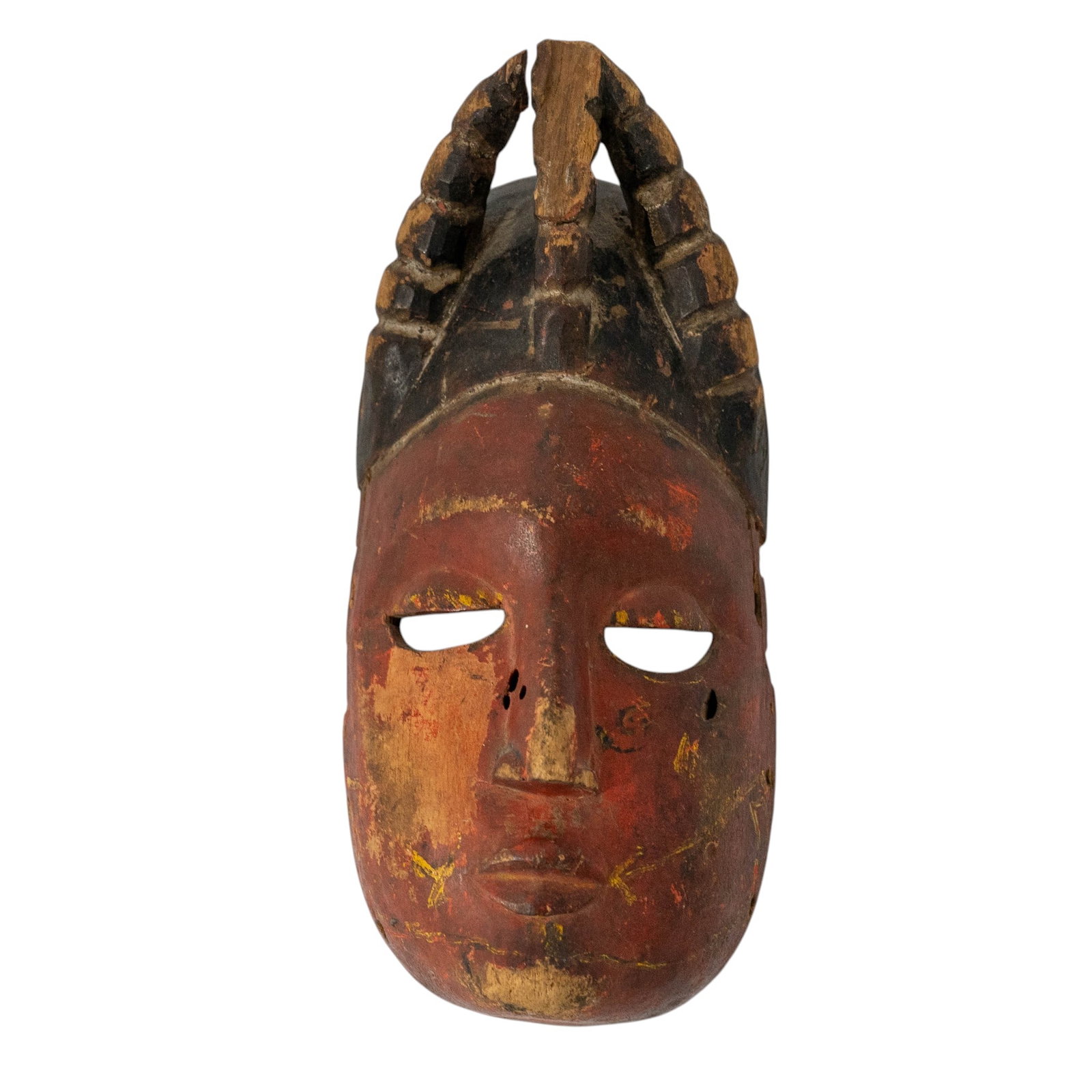 Antique African Wood Polychrome Guro Tribal Mask (1 of 5)