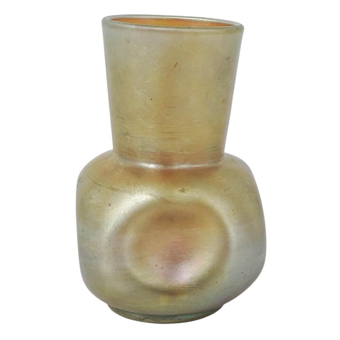 Steuben Gold Aurene Dimpled Glass Vase (1 of 5)