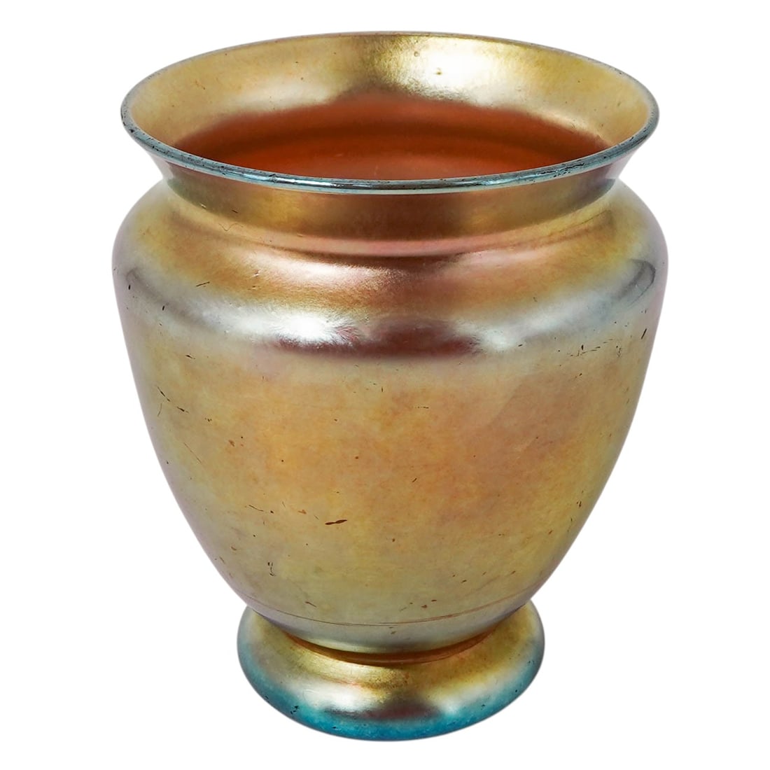 Steuben Gold Aurene Footed Glass Vase (1 of 7)