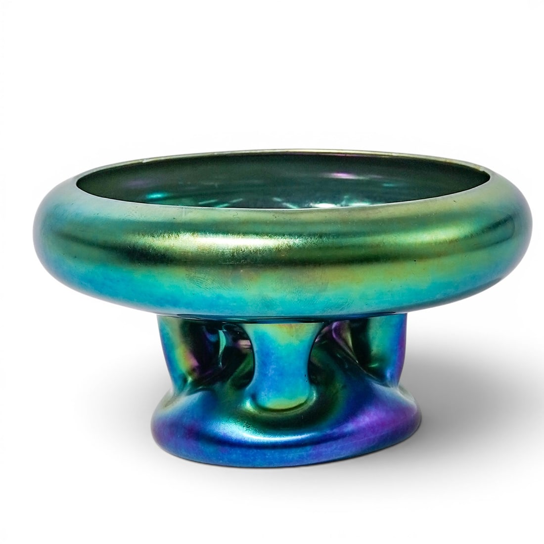 Steuben Glass Blue Aurene "Atomic Cloud" Bowl (1 of 5)