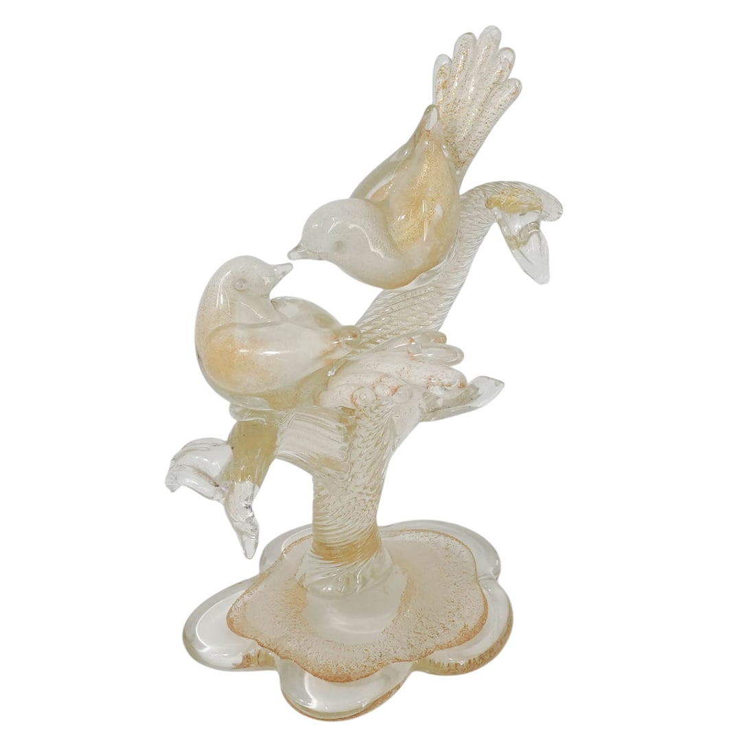 Large Murano Glass "Love Birds" on Branch Sculpture (1 of 9)