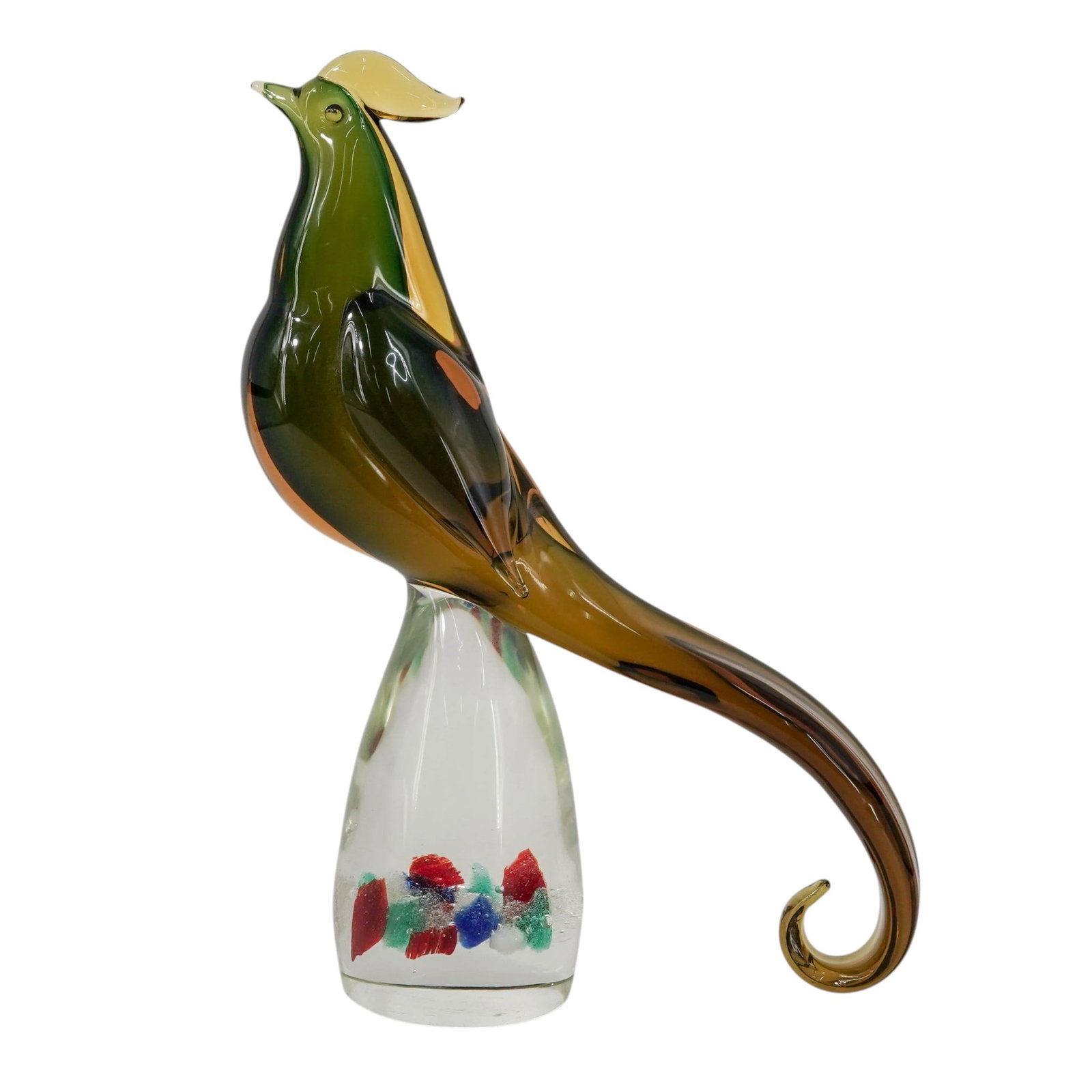 Vintage Murano Sommerso Amber Glass Bird Sculpture (1 of 8)