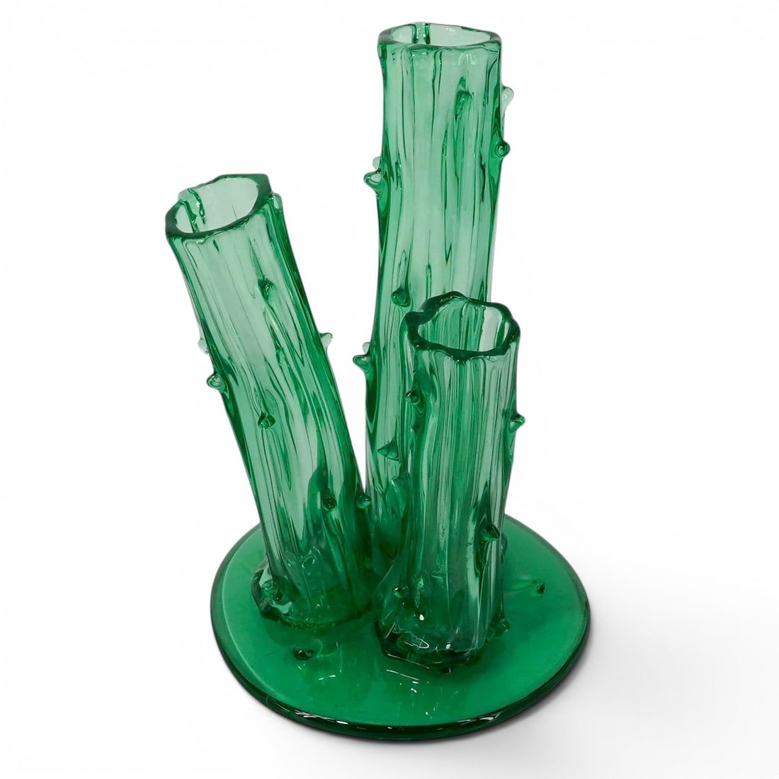 Steuben Transparent Green Tree Stump Glass Vase (1 of 7)