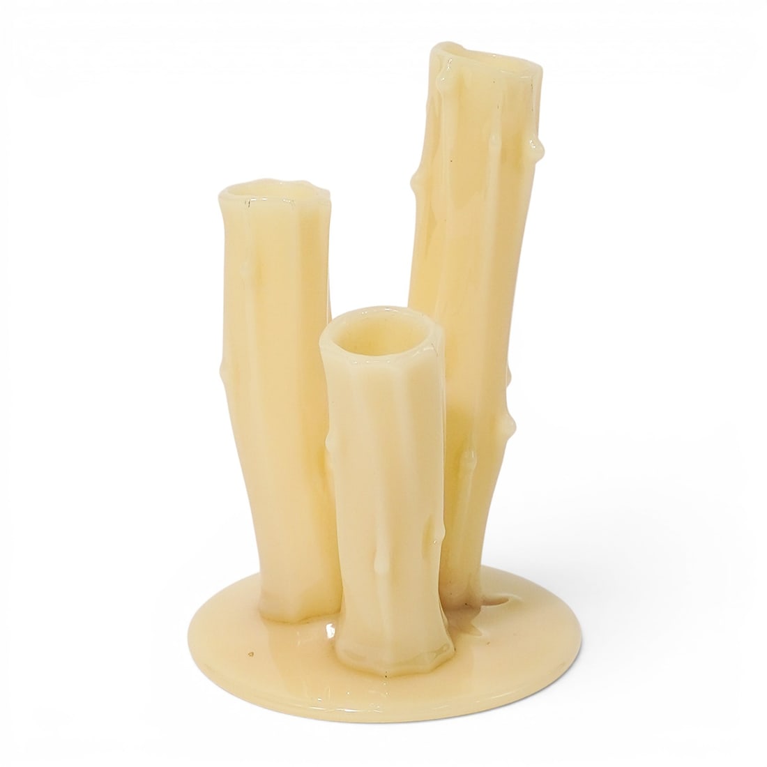 Steuben Ivory Glass Triple Stump Vase (1 of 5)