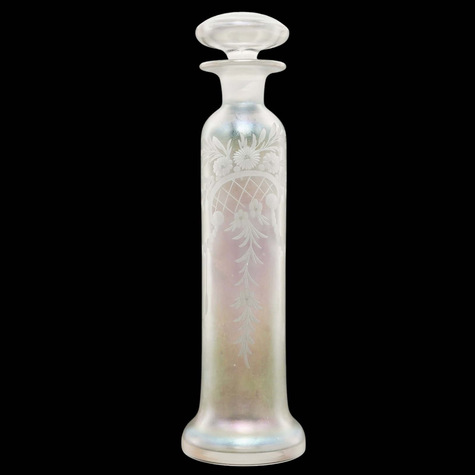 Hawkes Iridescent Etched Glass Decanter (1 of 5)