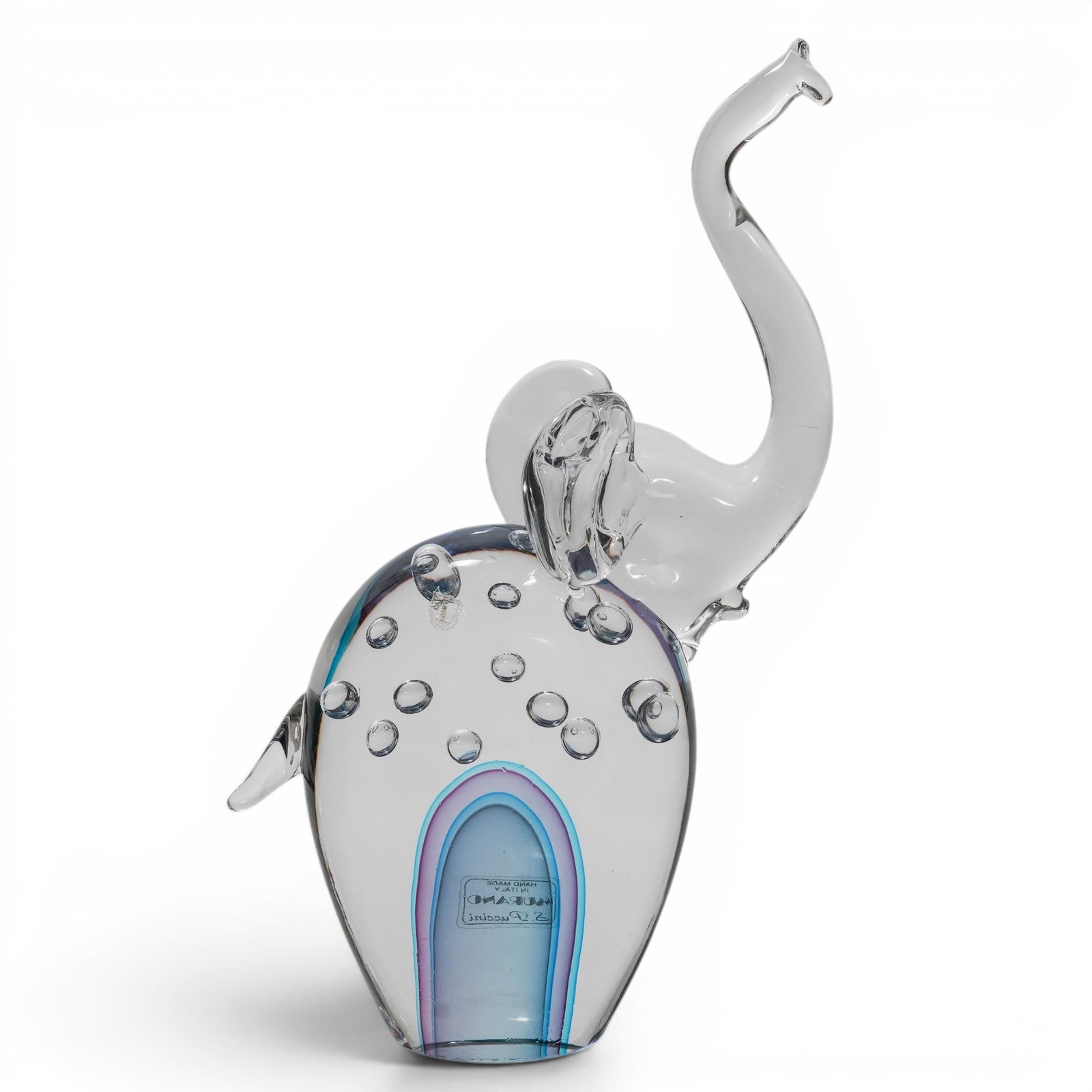 S. Puccini Sommerso & Controlled Bubble Murano Glass Elephant (1 of 9)