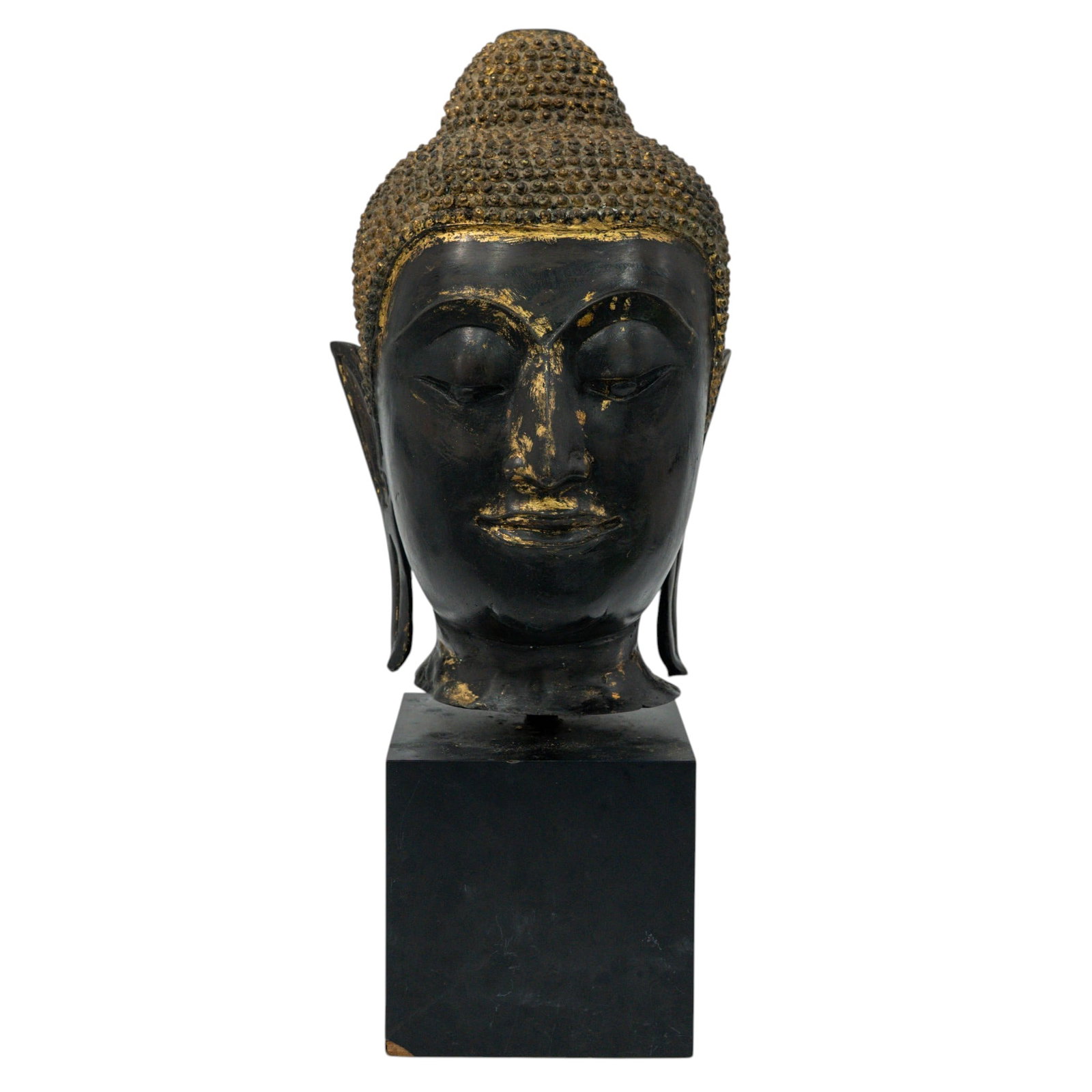 Antique Thai Gilt Bronze Buddha Head (1 of 8)
