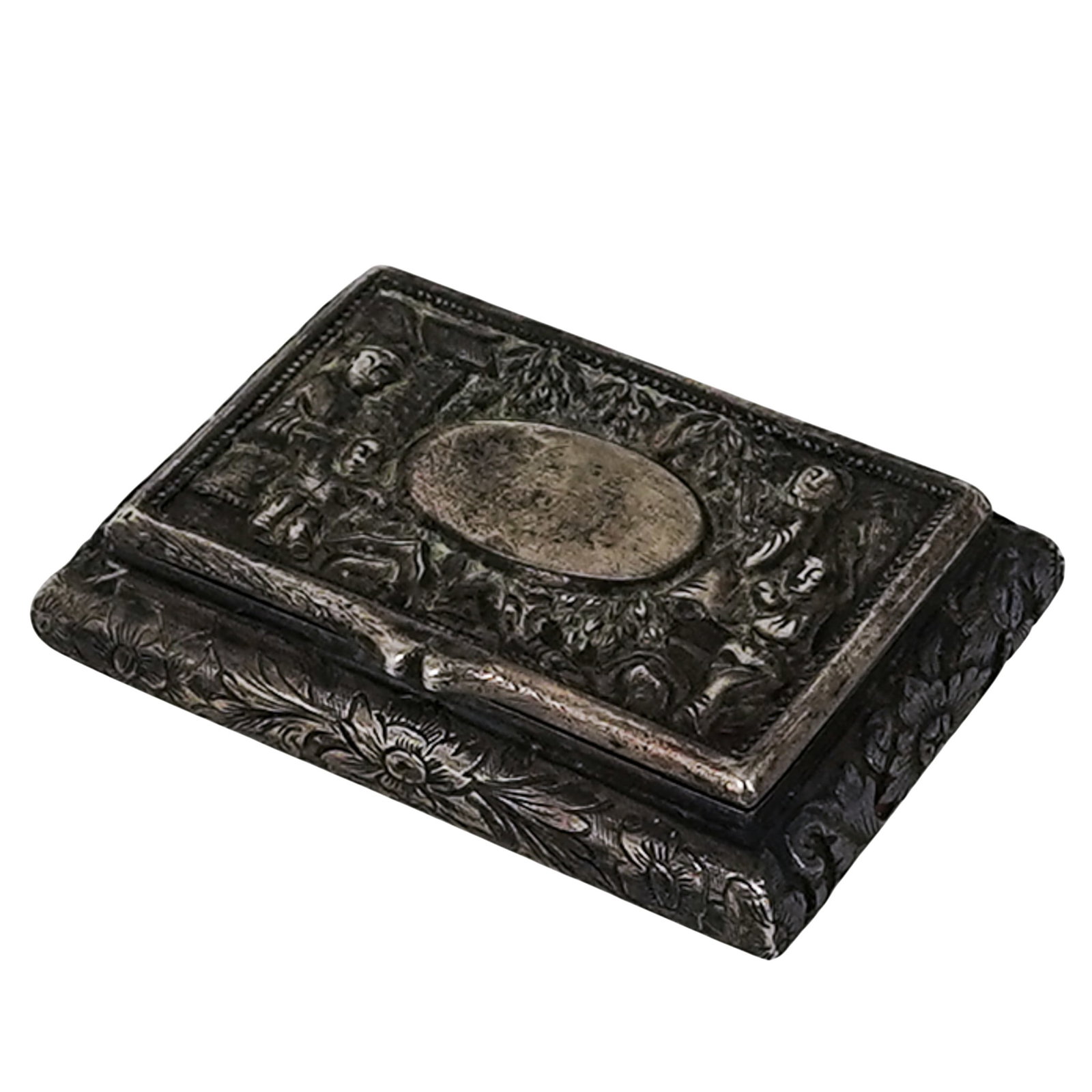 19th Cent. Fine Chinese Export Silver Snuff Box (1 of 6)