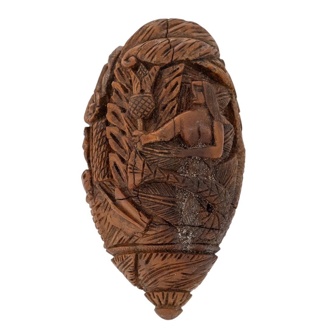 Antique Coquilla Nut Bugbear Snuff Flask - 5