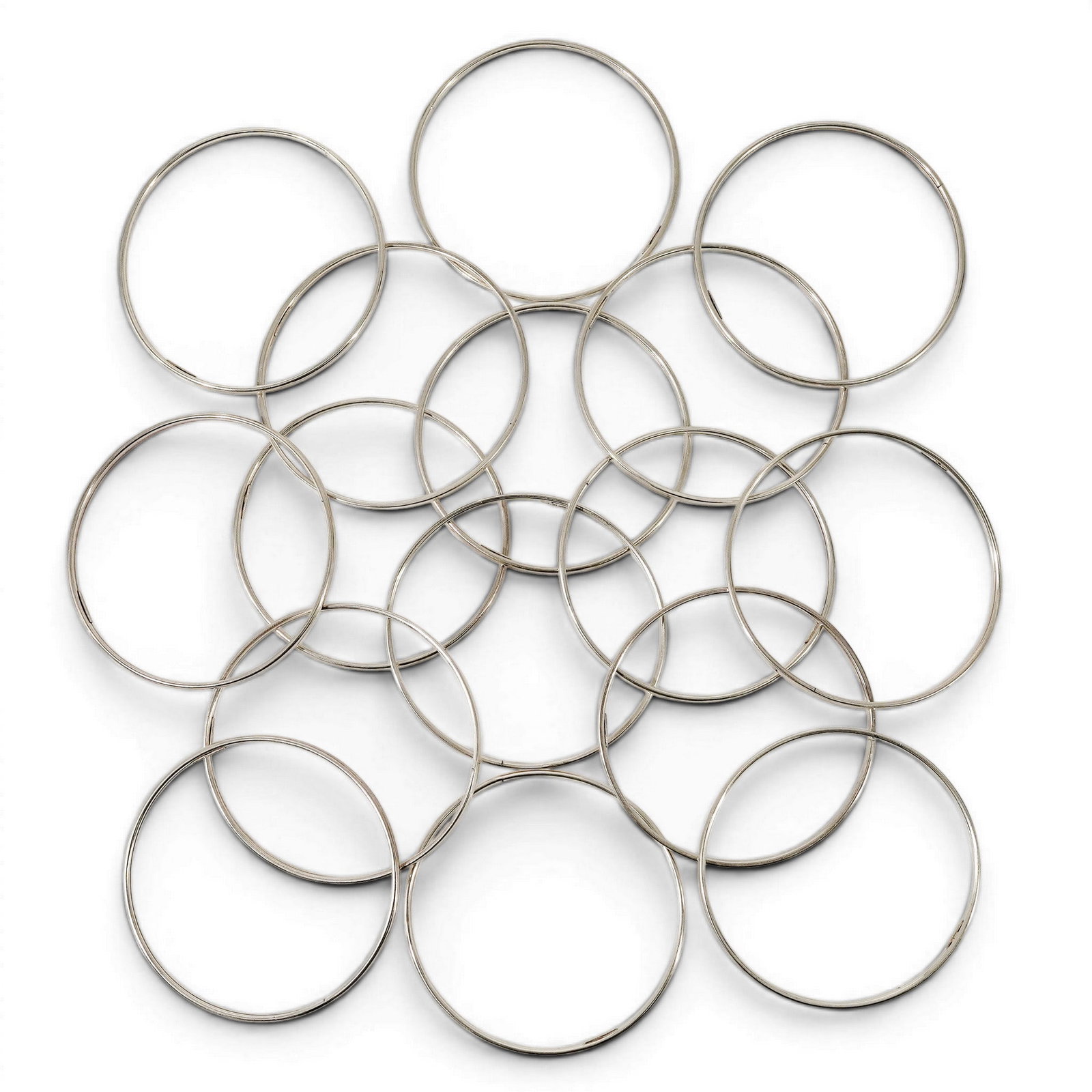 (16 pcs) Mexican Sterling Silver Bangles (1 of 4)