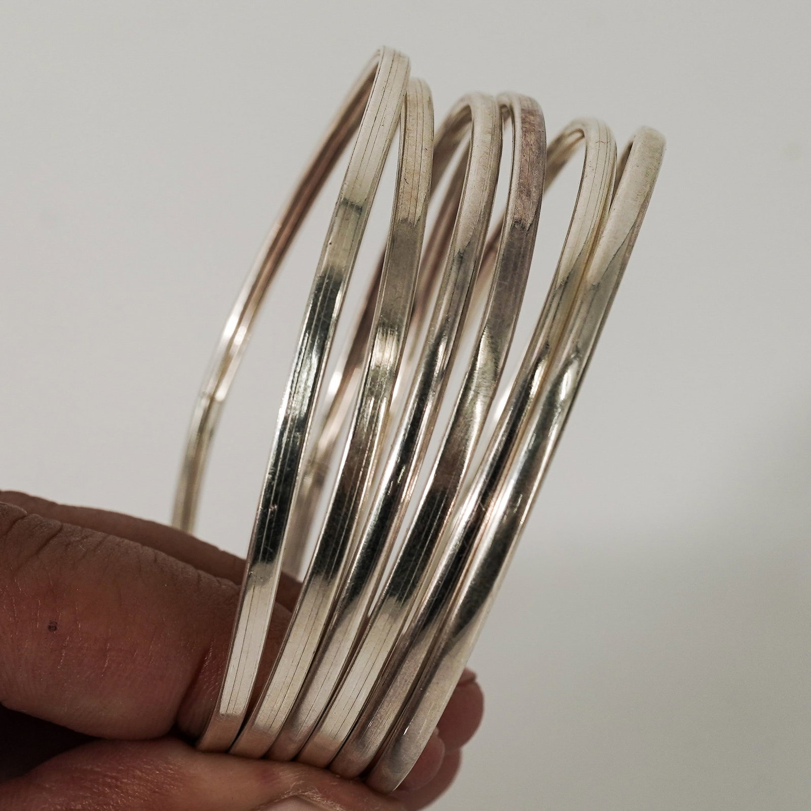 (16 pcs) Mexican Sterling Silver Bangles - 3