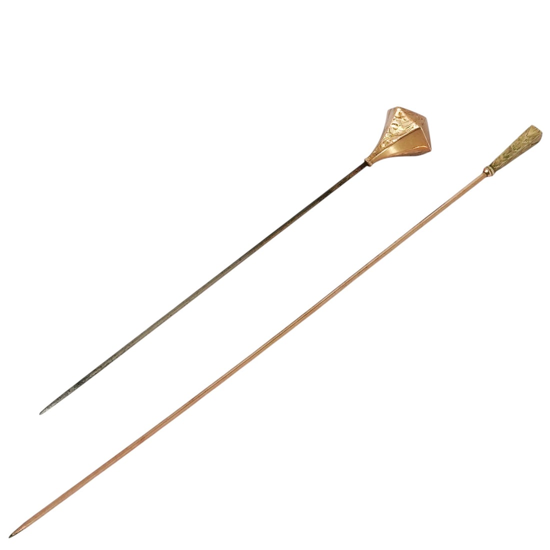 (2 pc) Antique 10k & 14k Hat Pins (1 of 8)