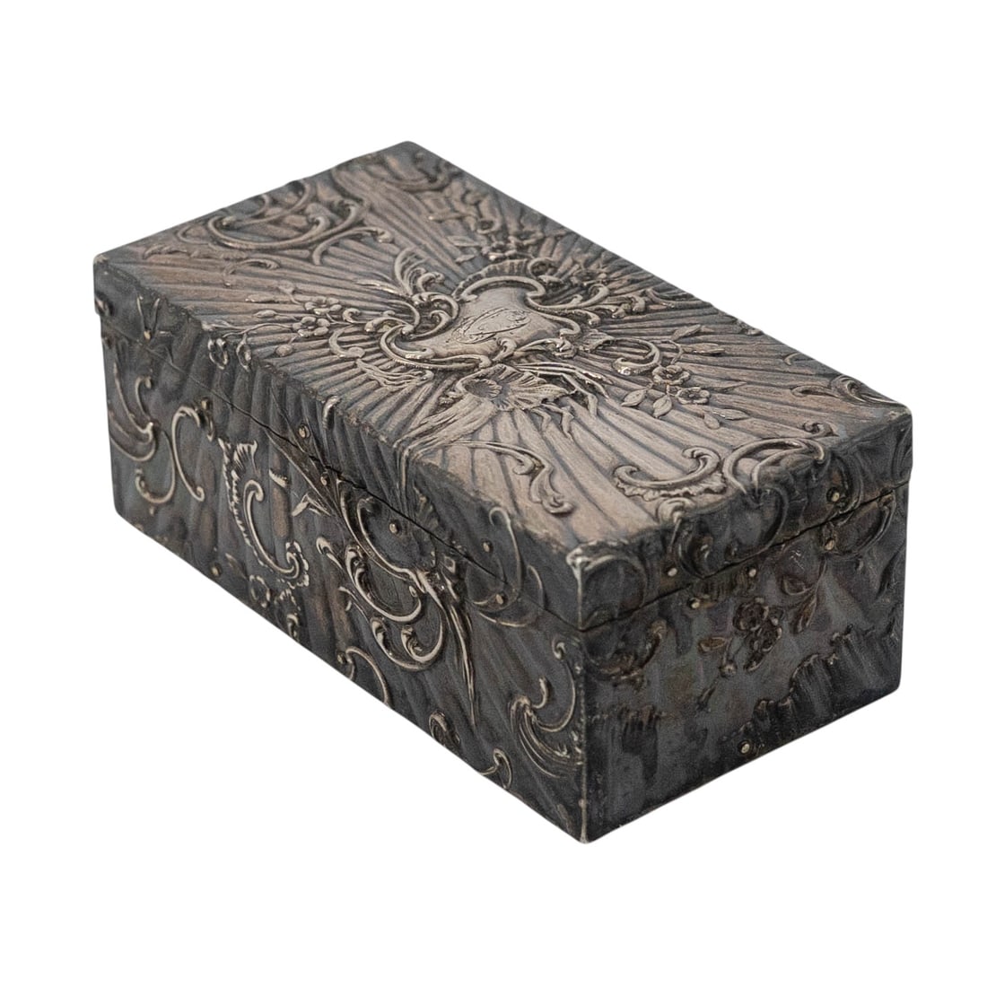 Charles Murat French Art Nouveau Sterling & Wood Stamp Box (1 of 11)