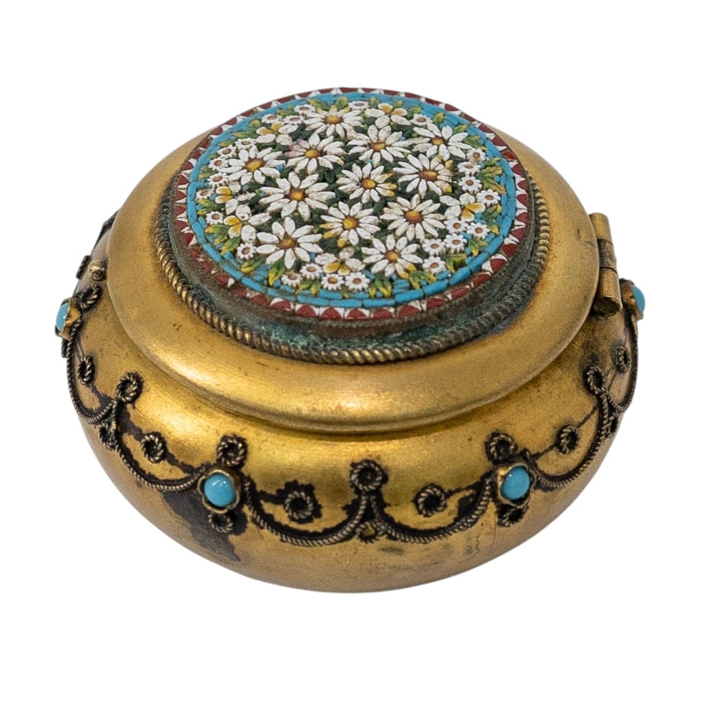 19th Cent. Italian Micro Mosaic Pill Box (1 of 6)