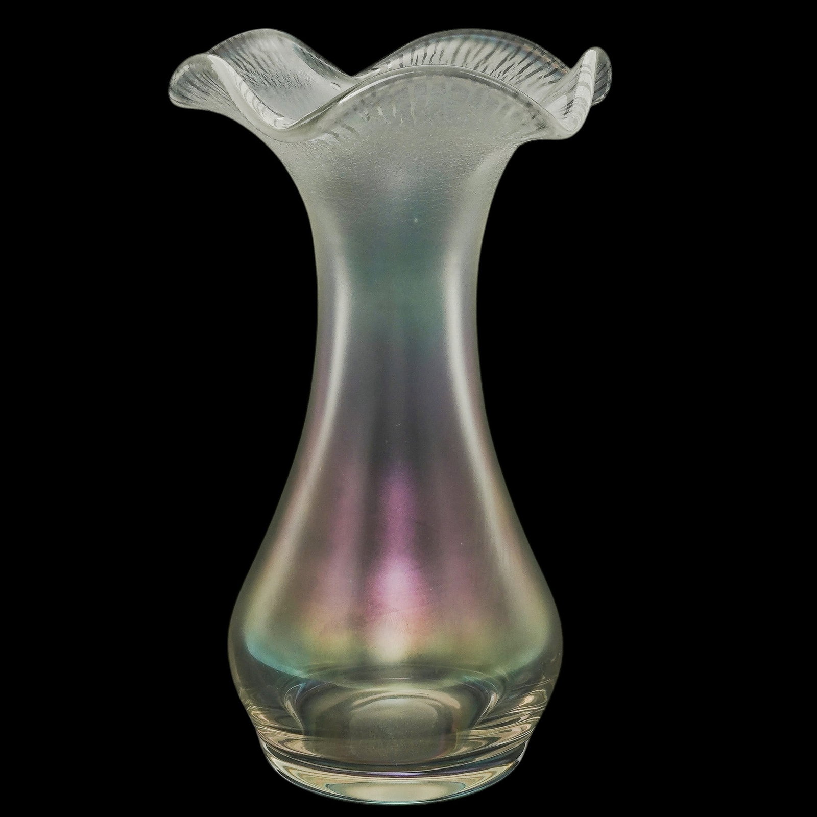 Steuben Verre de Soie Iridescent Ruffle Vase (1 of 3)
