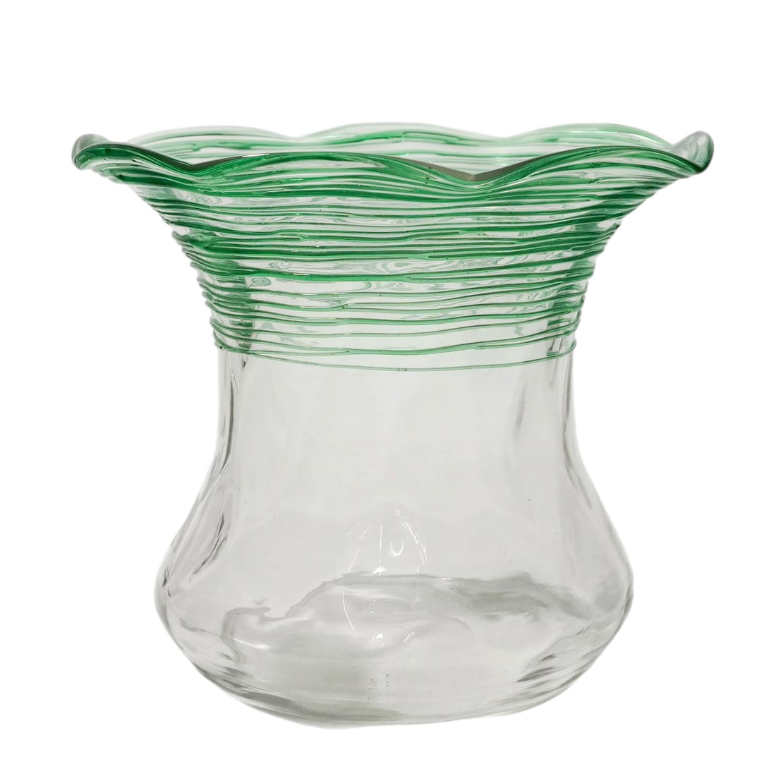 Steuben Green Threaded Glass Vase (1 of 4)