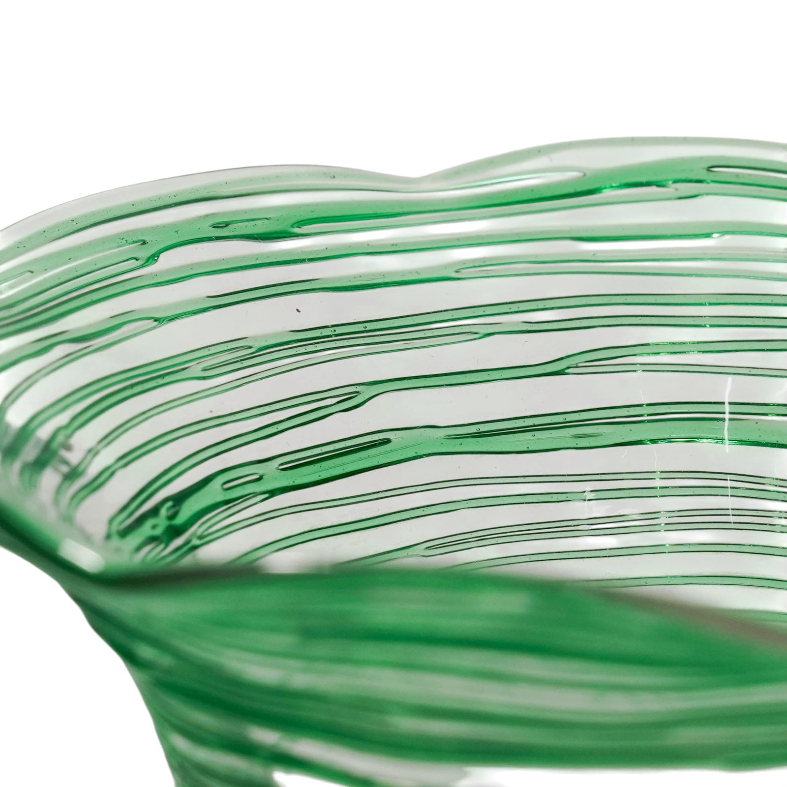 Steuben Green Threaded Glass Vase - 4