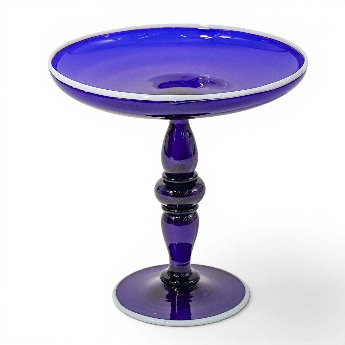 Steuben Cobalt Glass Pedestal Bowl (1 of 5)