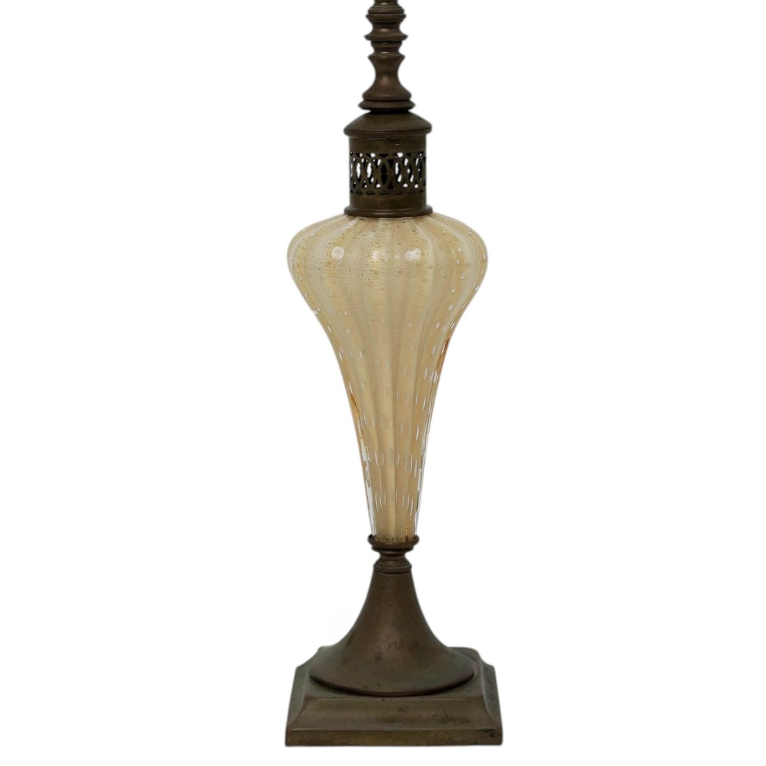 Antique Murano Glass & Brass Table Lamp (1 of 6)