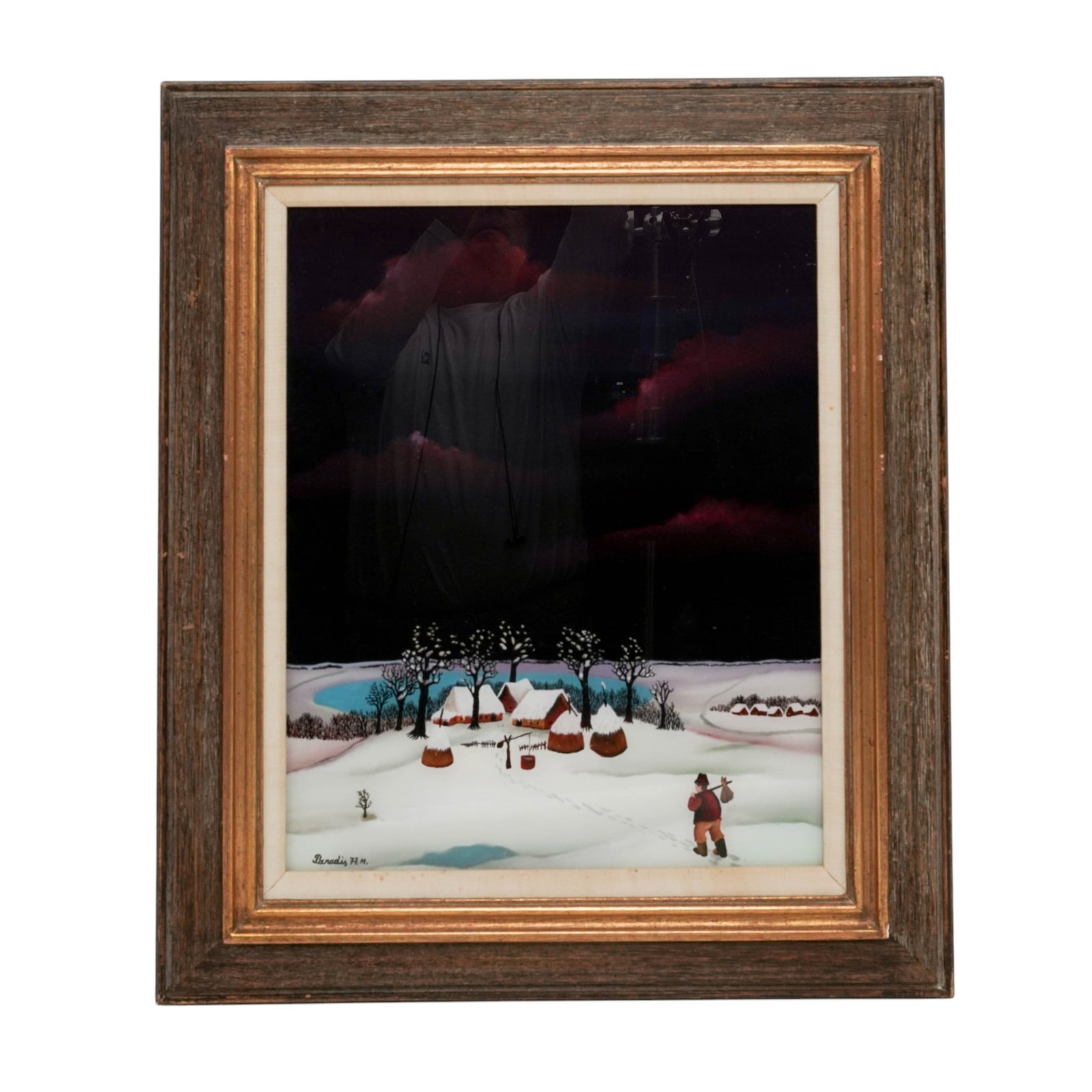 Branko Paradis (American, 1942-) Winter Scene Reverse Painted on Glass (1 of 6)