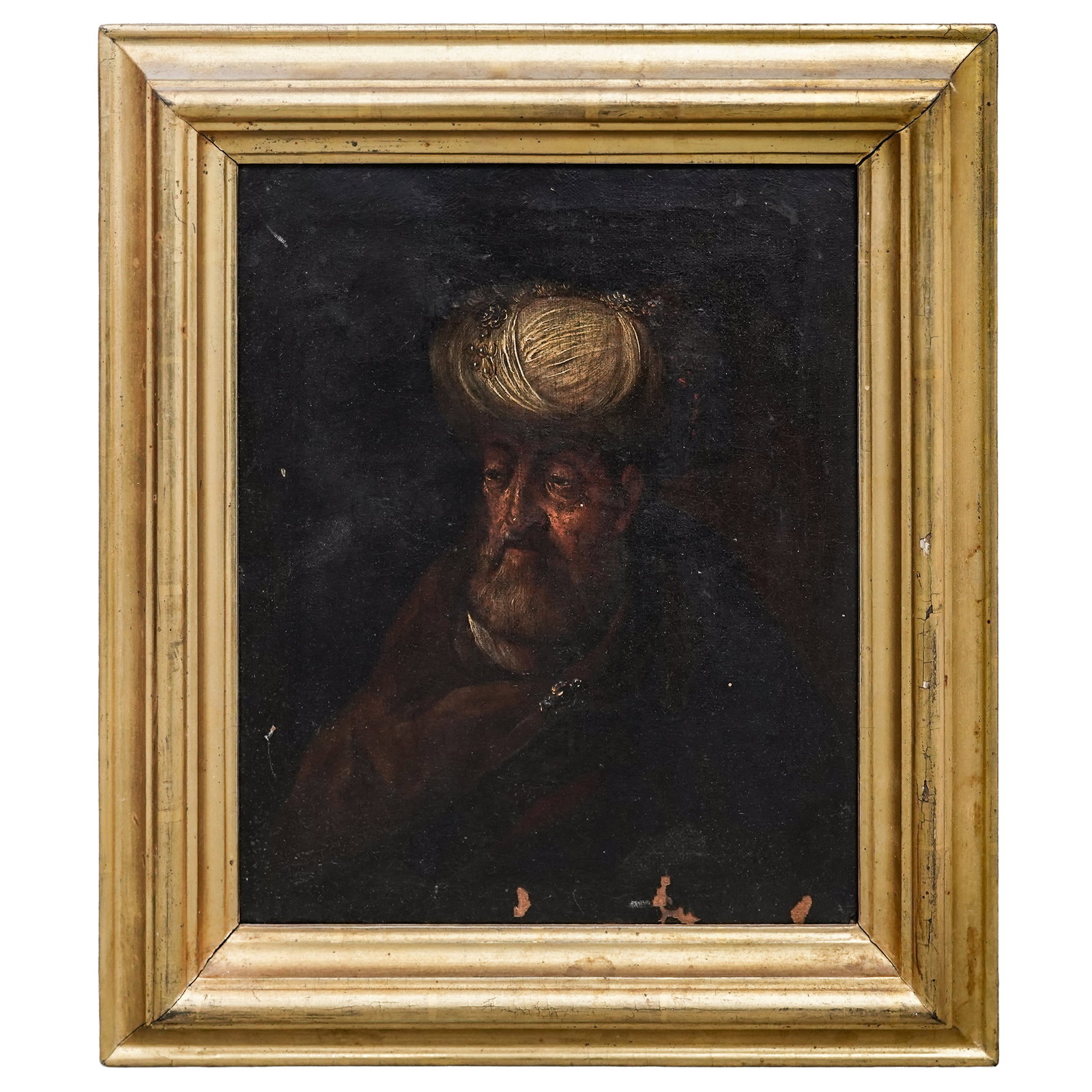 Antique European Painting of Man In Turban (1 of 4)