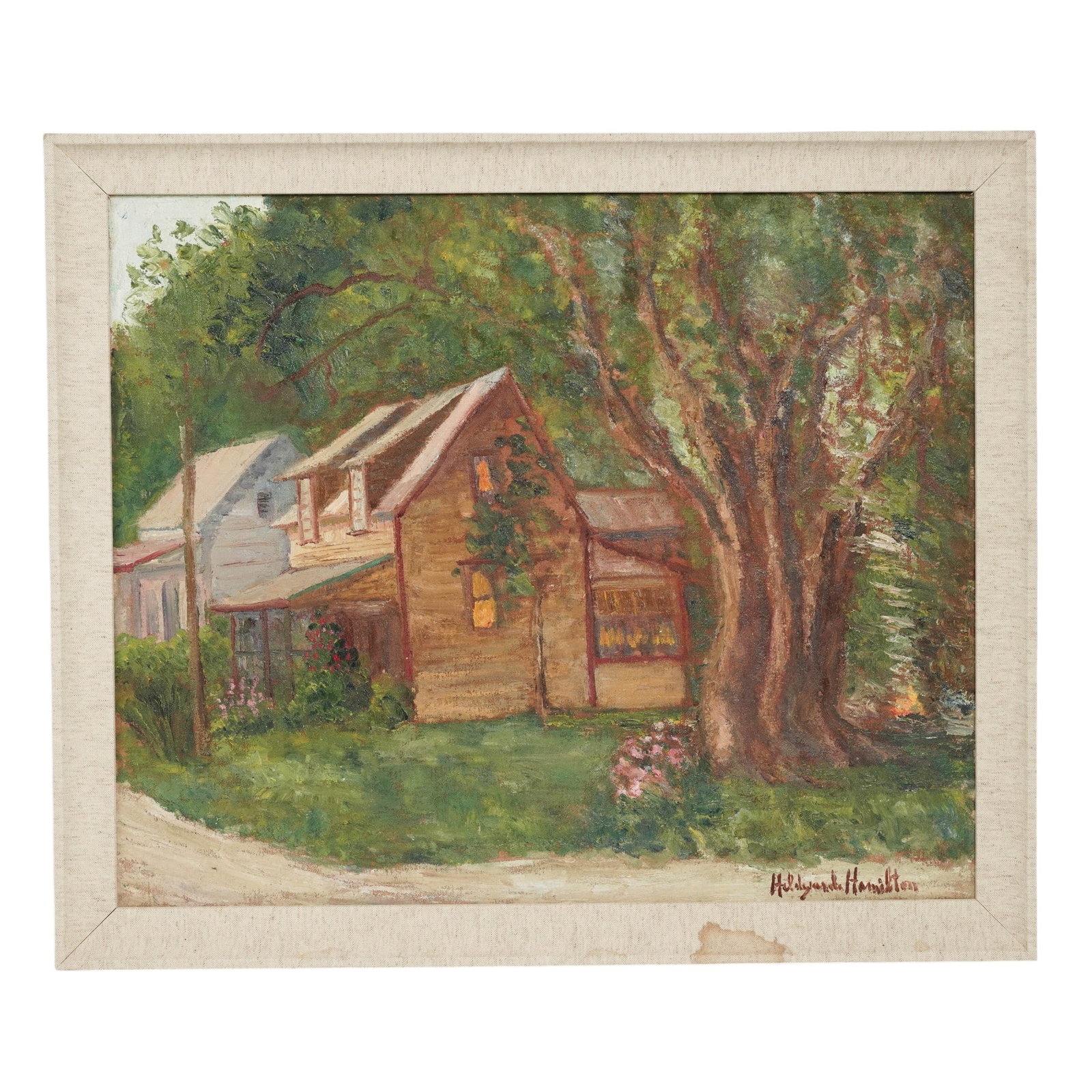 Hildegarde Hamilton (American,1898-1970), Reverse Painted Landscapes (1 of 7)