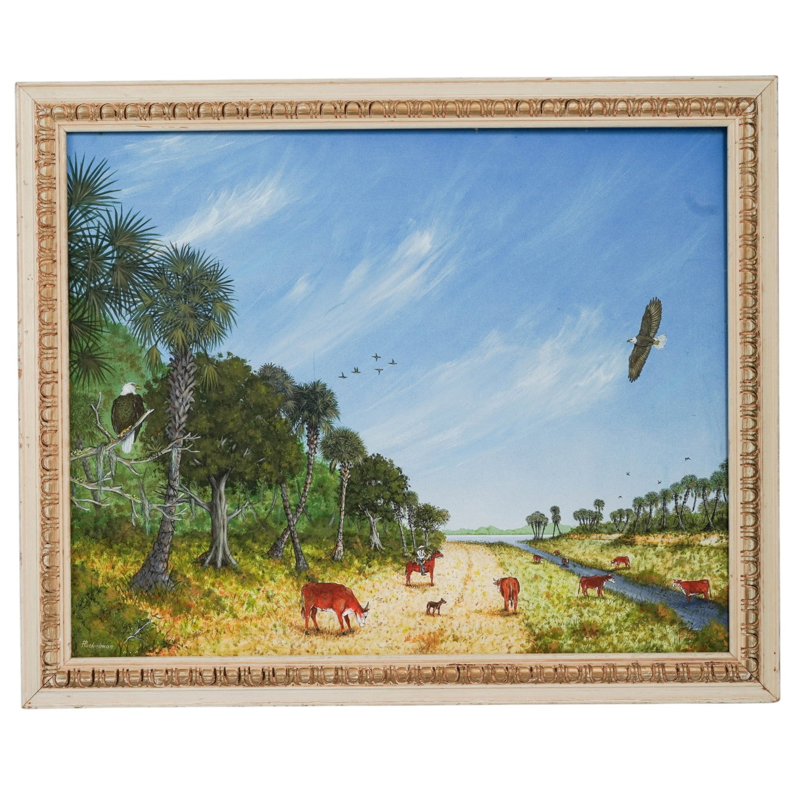 Raymond Plockelman (American, 1943-) 'Florida' Oil on Board (1 of 9)