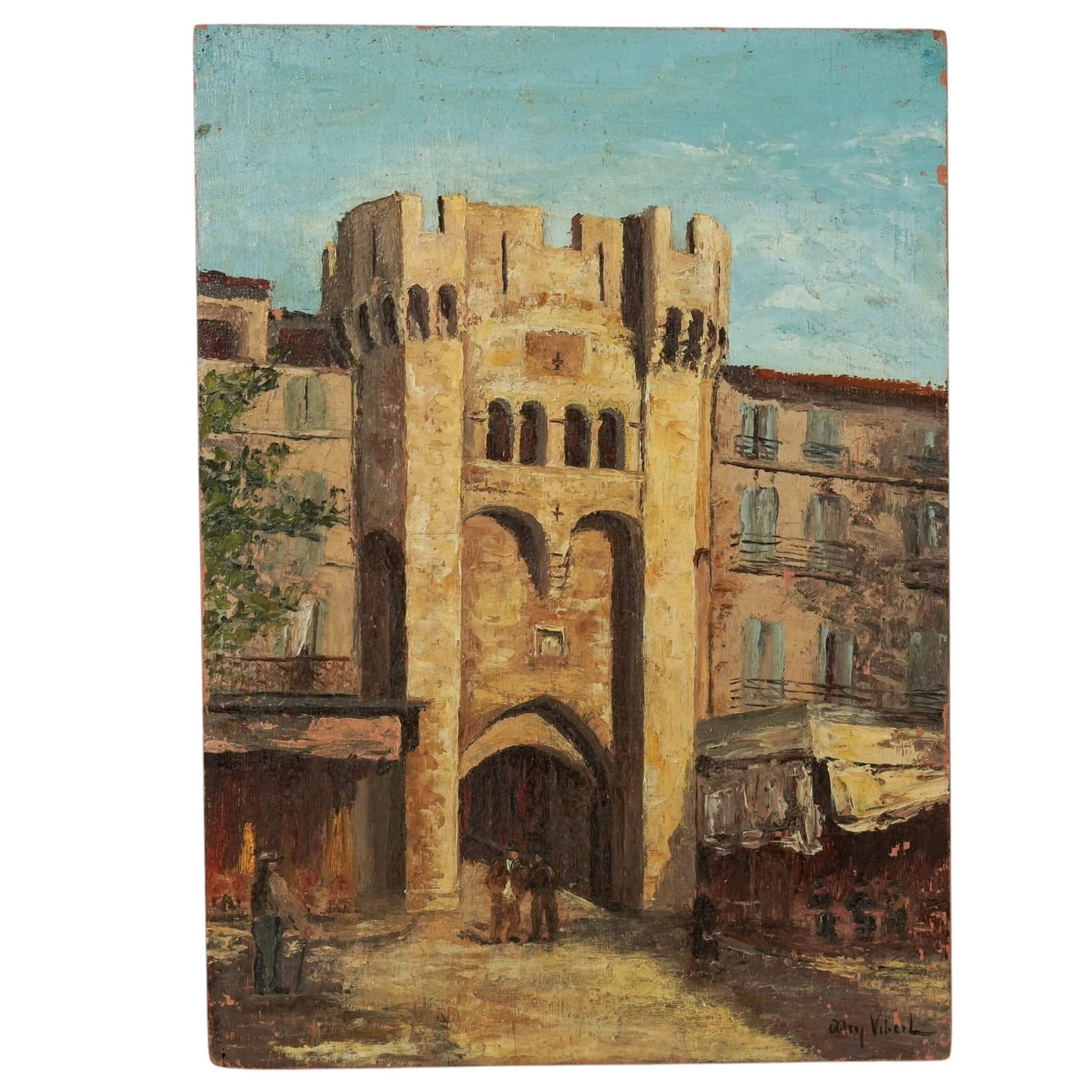 Antique Oil Painting Depicting Porte De La Saunerie, Signed (1 of 6)