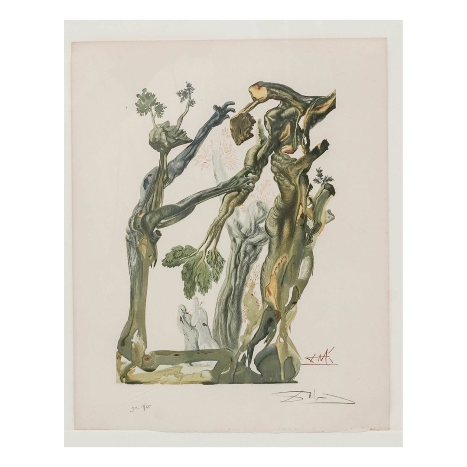 Salvador Dali (Spanish, 1904-1989), 'The Forest of Those Who Committed Suicide (Canto 13)',: Salvador Dali (Spanish, 1904-1989), 'The Forest of Those Who Committed Suicide (Canto 13)', Woodblock Print Mid-Late 20th Century, France This work is from Dalí’s celebrated interpretation of Dante
