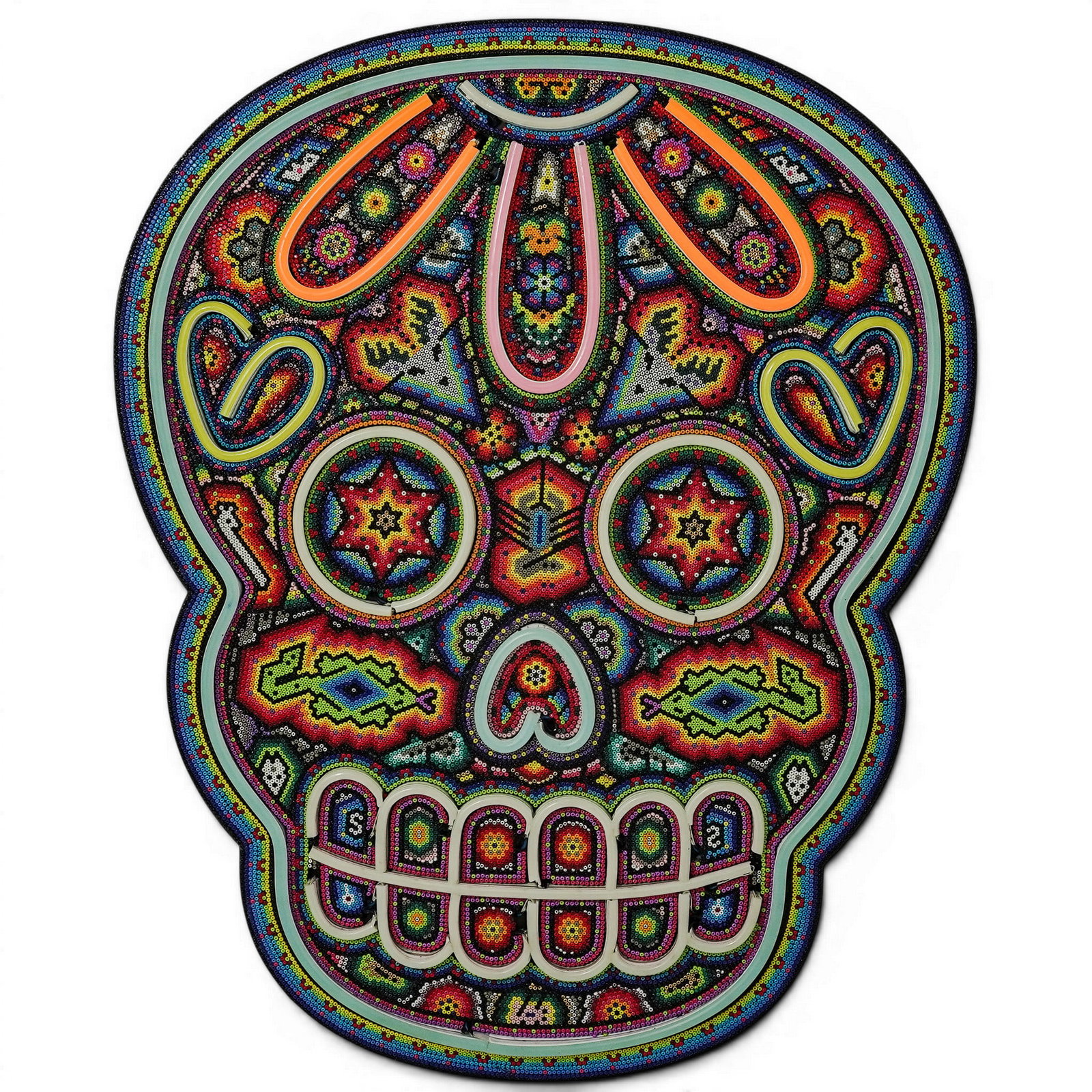Chroma aka Rick Wolfryd, (American, 1953-), ‘Day of the Dead 2024’ LED Wall Sculpture: Chroma aka Rick Wolfryd, (American, 1953-), ‘Day of the Dead 2024’ LED Wall Sculpture 21st Century, Mexico Chroma aka Rick Wolfryd (American, b. 1953) “Day of the Dead LED” Mixed Media