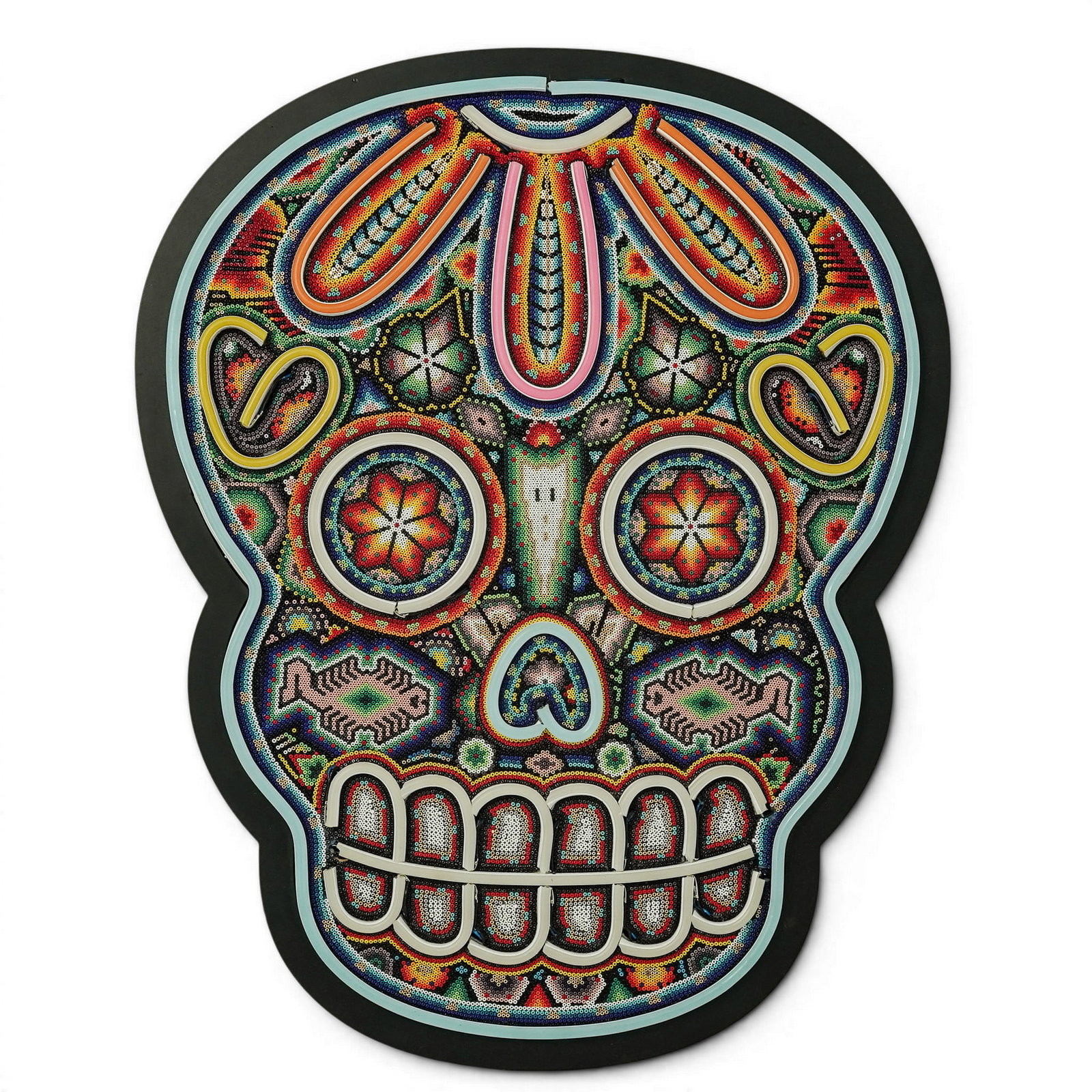 Chroma aka Rick Wolfryd, (American, 1953-), ‘Day of the Dead 2026’ LED Wall Sculpture: Chroma aka Rick Wolfryd, (American, 1953-), ‘Day of the Dead 2026’ LED Wall Sculpture 21st Century, Mexico Chroma aka Rick Wolfryd (American, b. 1953) “Day of the Dead (Fiber Optic)” LED