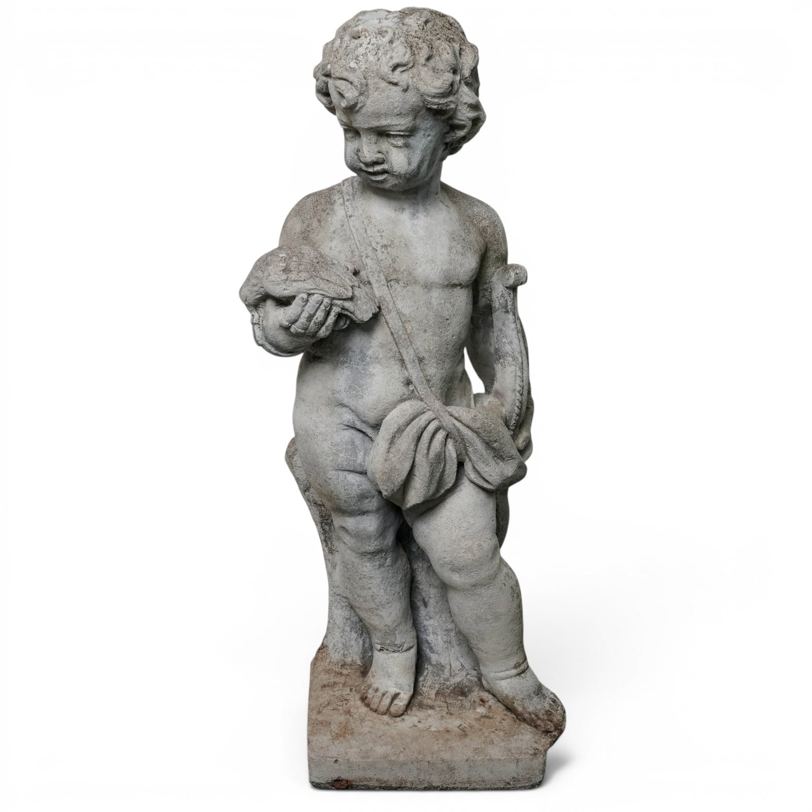 Antique Cast Stone Cherub Sculpture (1 of 9)