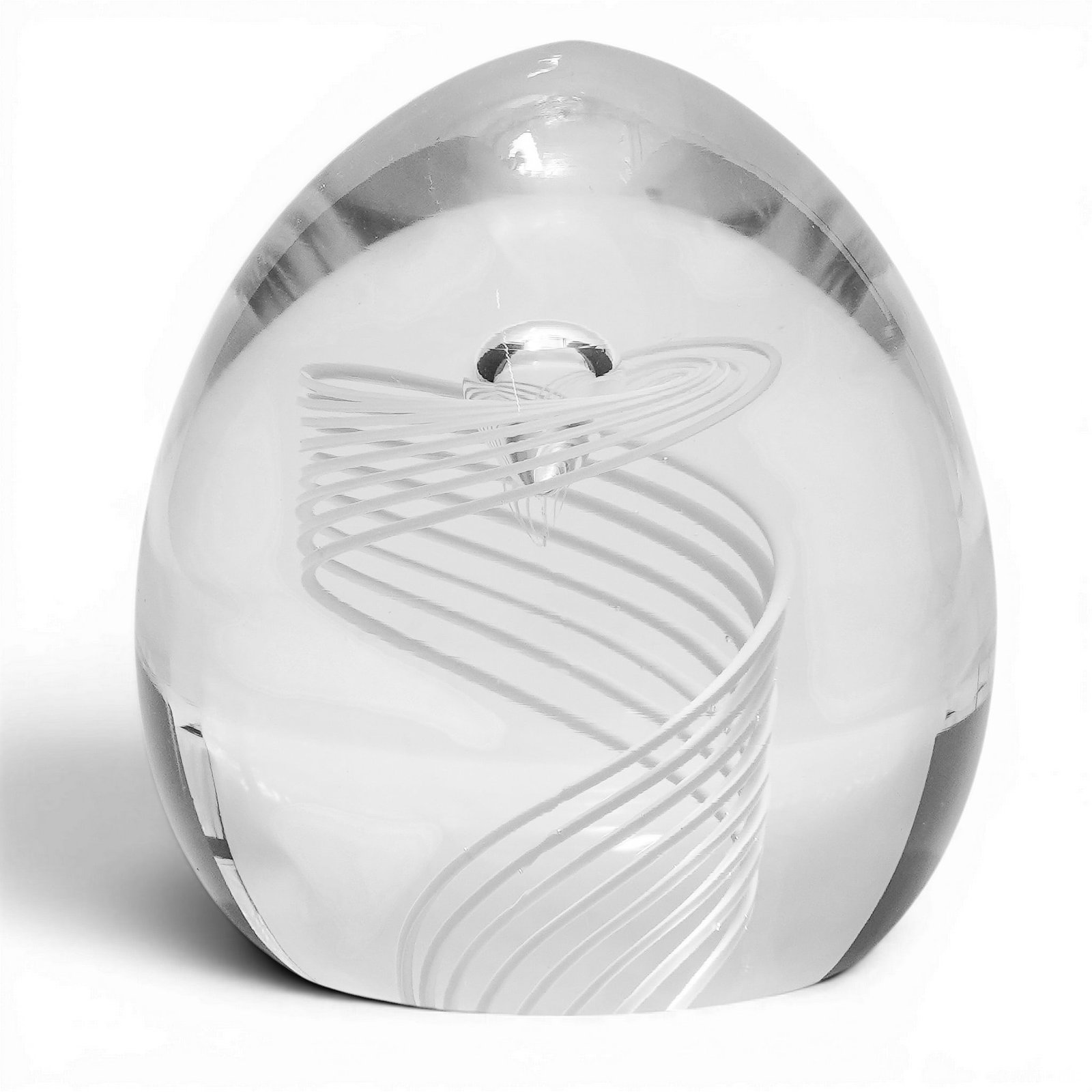 Steuben Swirl Glass Bubble Paperweight Egg By George Thompson (1 of 3)