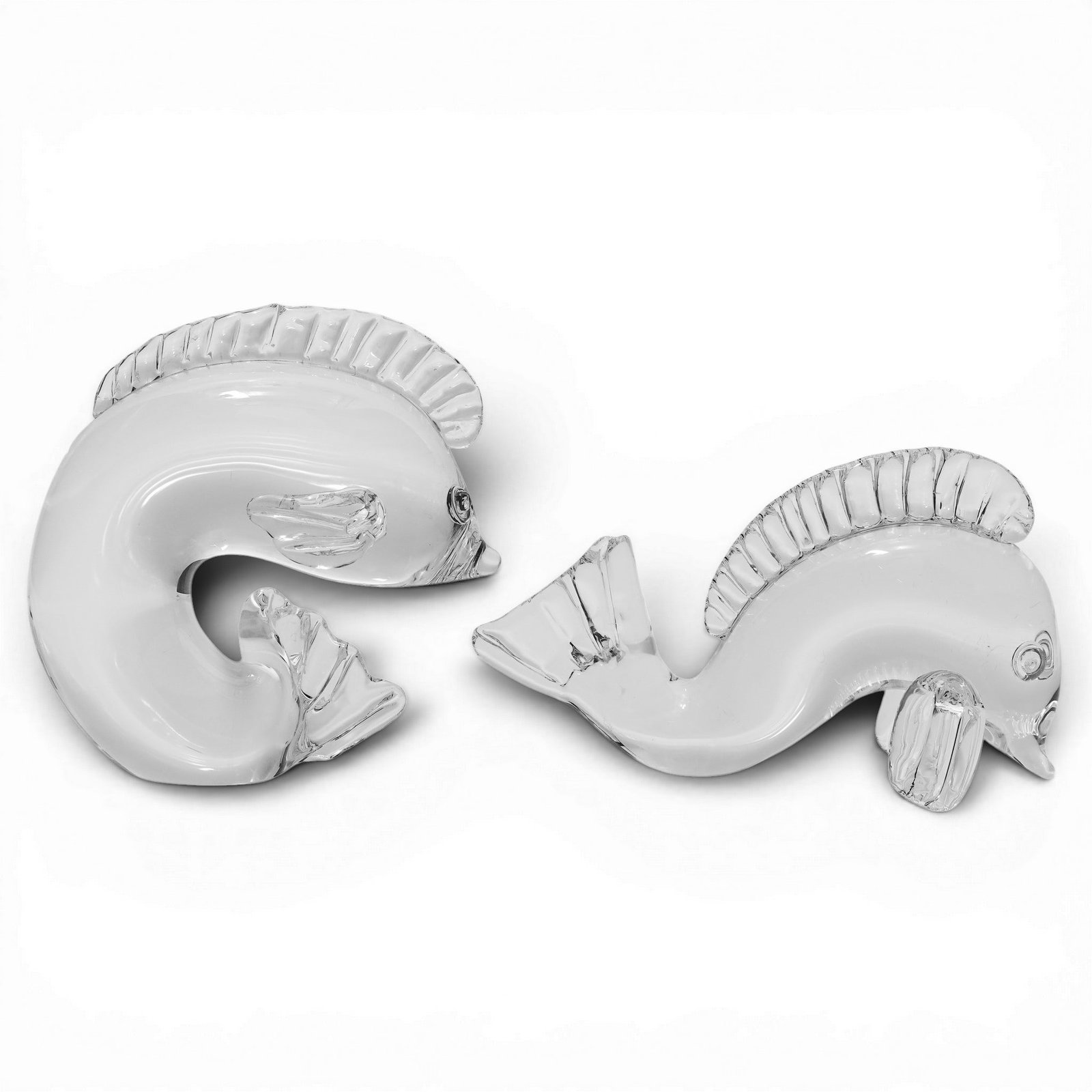 (2pc) Steuben Clear Crystal "Dolphin" Figurines (1 of 8)