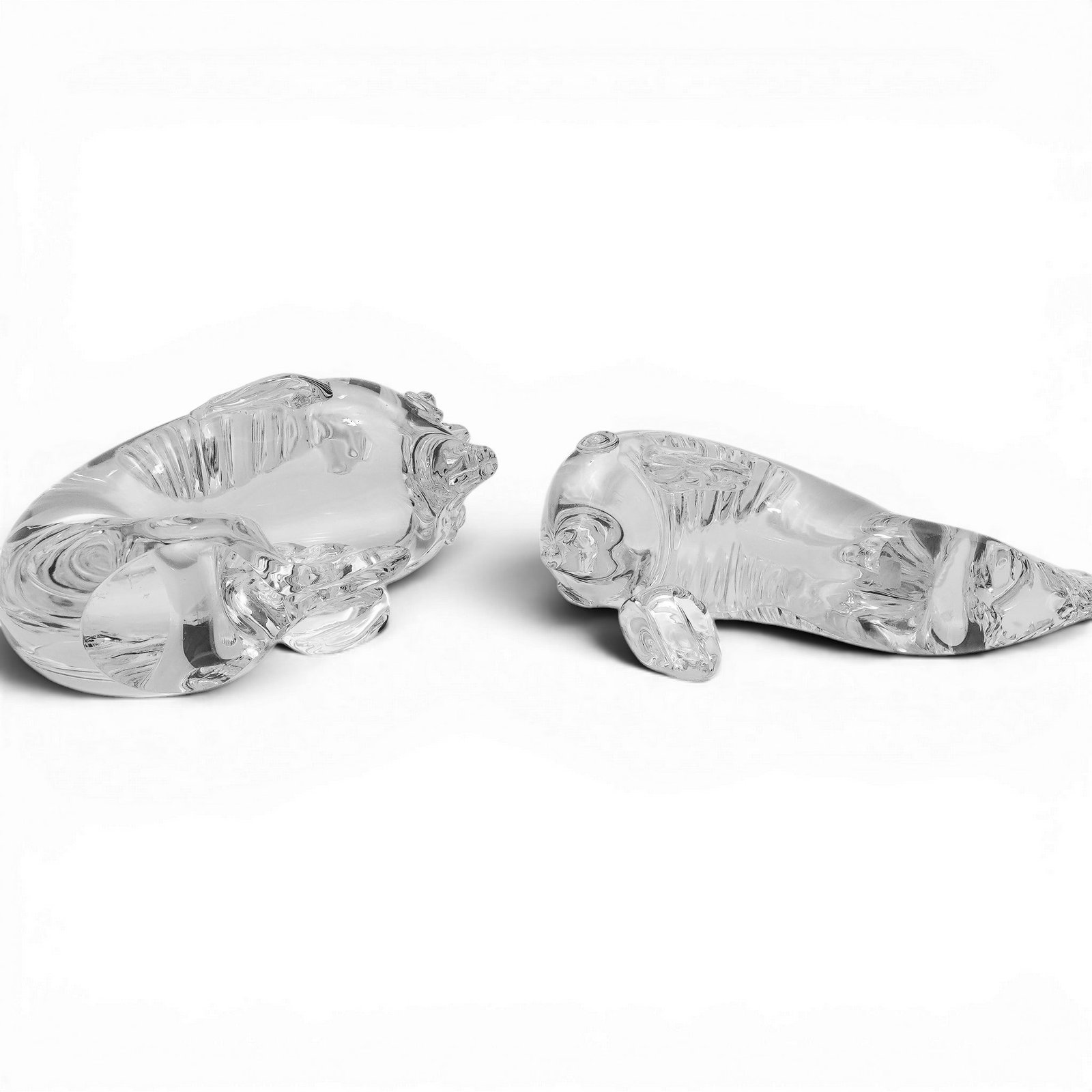 (2pc) Steuben Clear Crystal "Dolphin" Figurines - 6