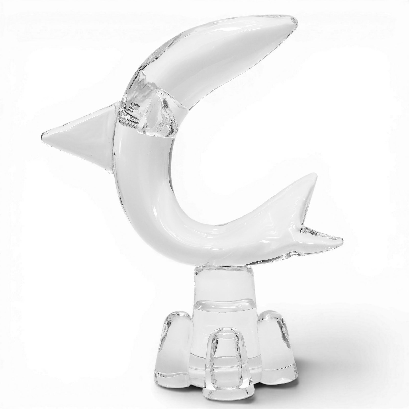 Steuben Glass "Sea Sprite" Leaping Dolphin Crystal Sculpture (1 of 5)