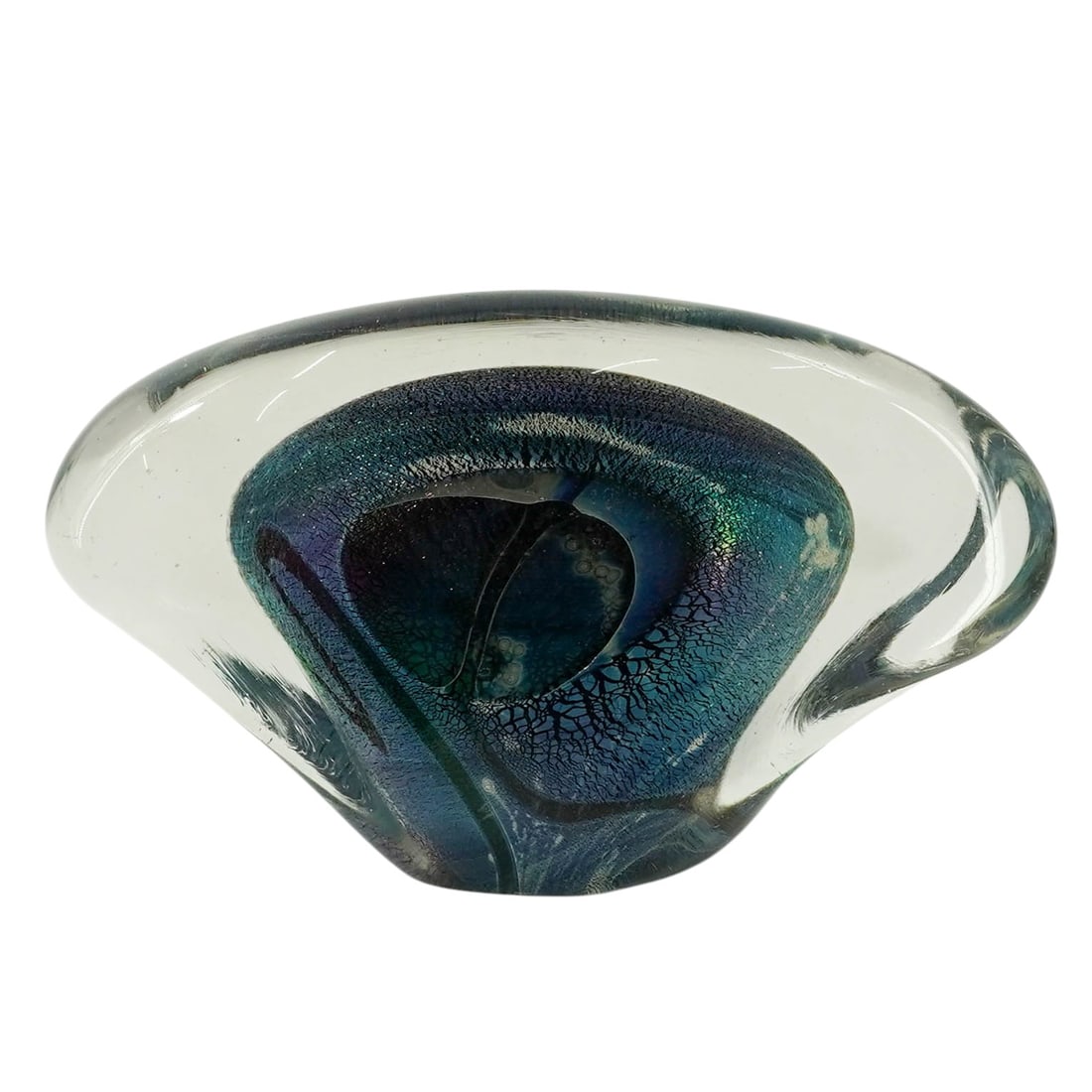 Signed Iridescent Sommerso Murano Glass Paperweight (1 of 7)