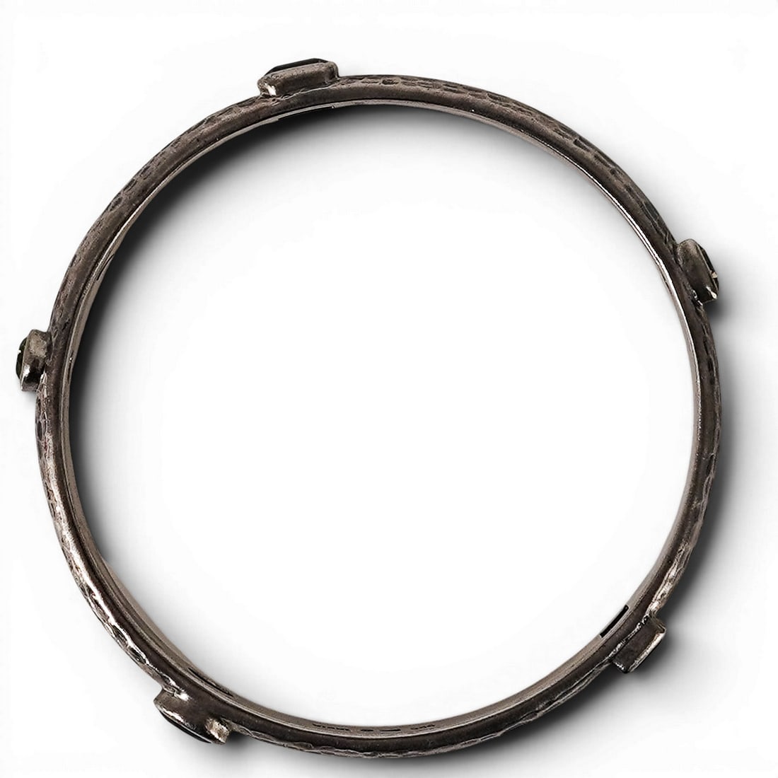 Silpada Sterling Silver & Multi-Gemstone Hammered Bangle - 3